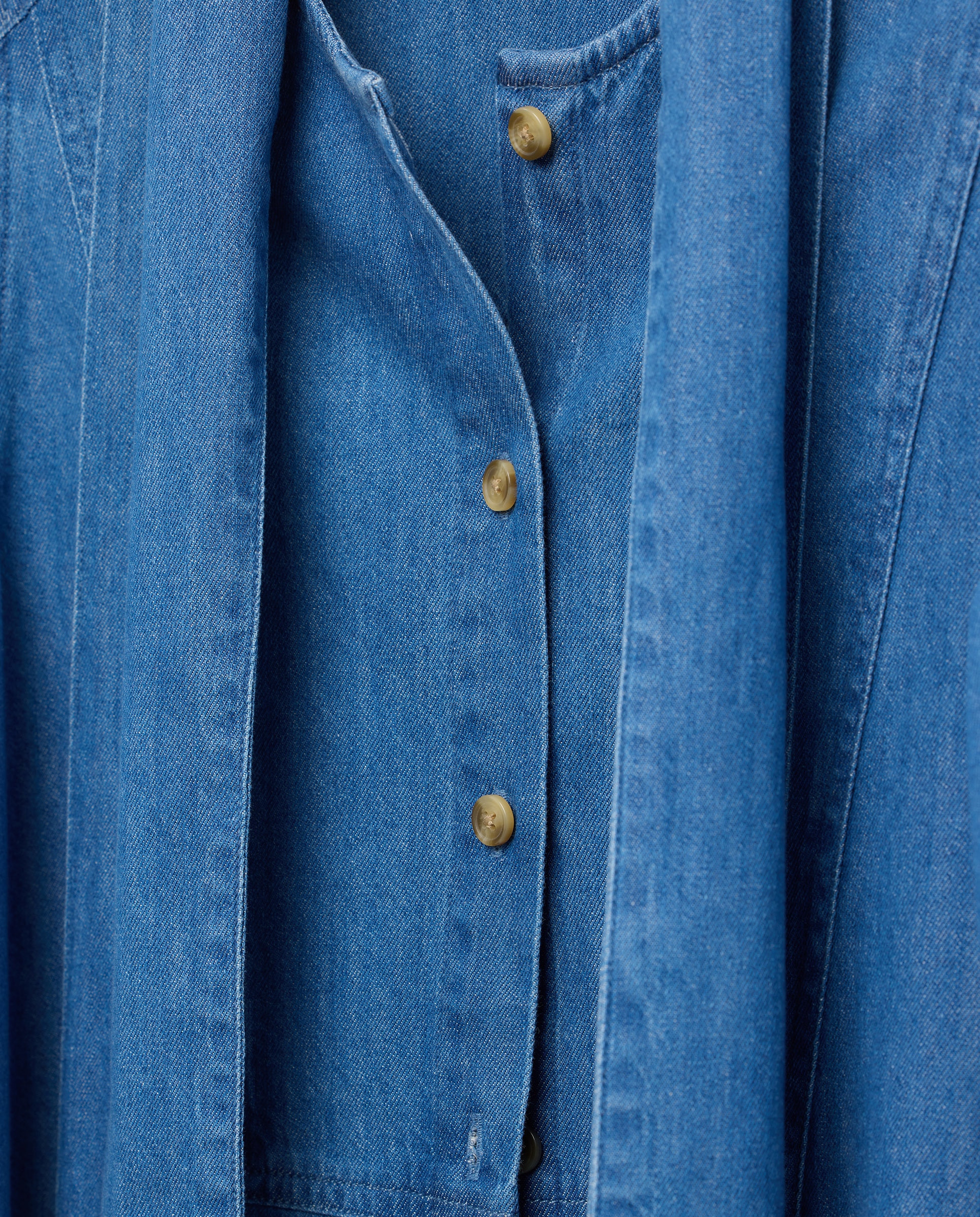 Vestido light denim de mujer con lazada Azul pálido-6
