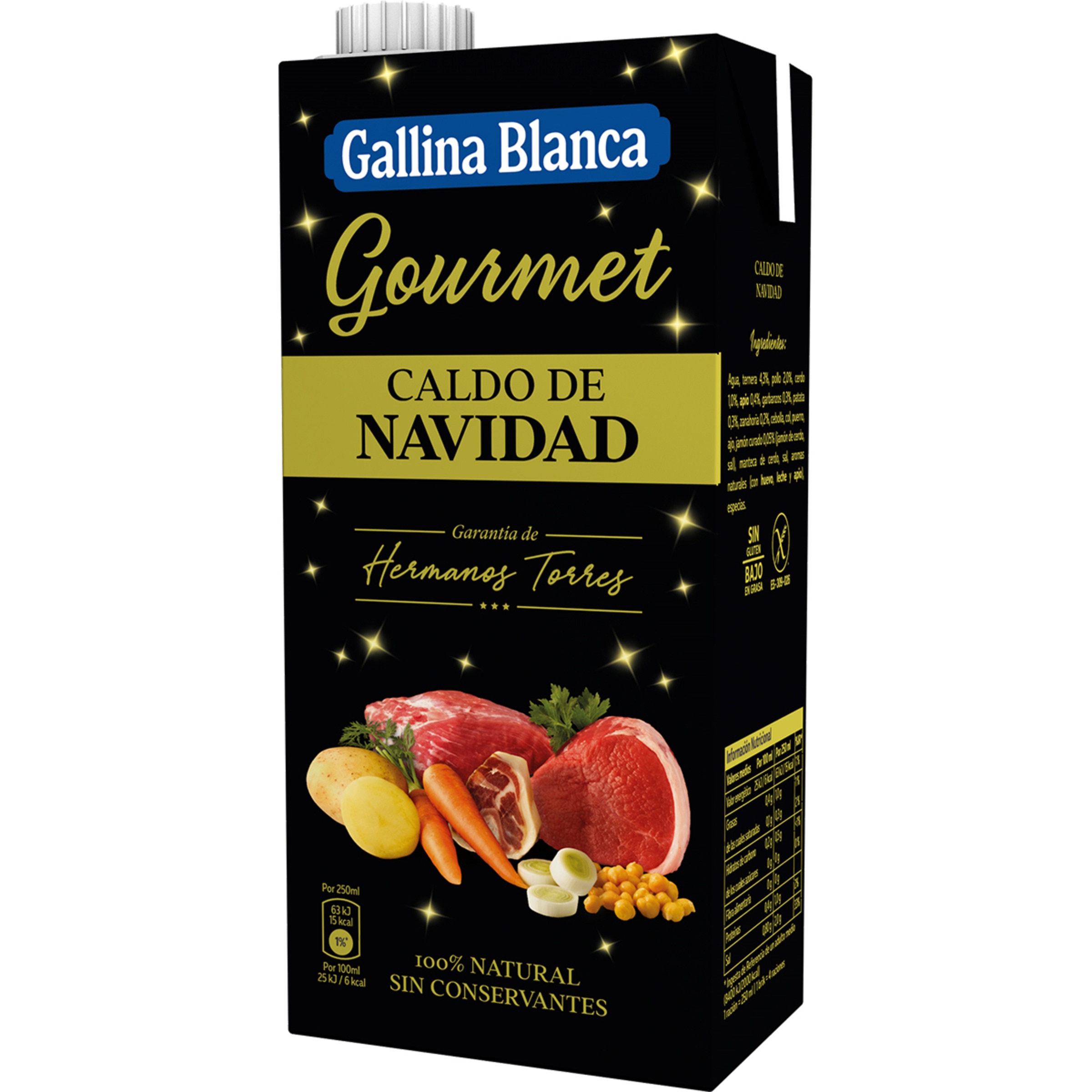 caldo Gourmet Navidad bajo en grasa sin gluten brik 1 l