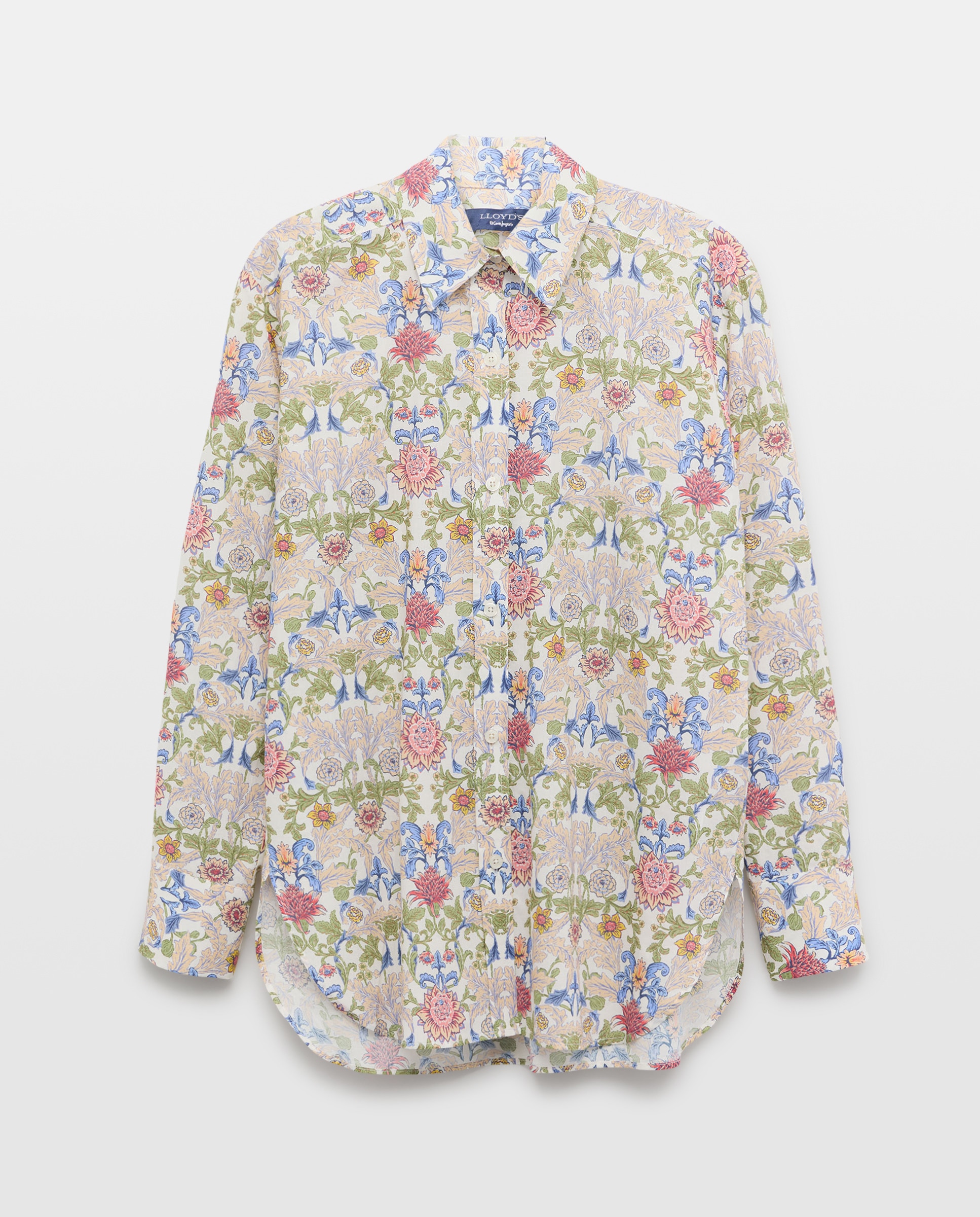 Camisa de Manga Comprida e Estampado Botânico Branco-4