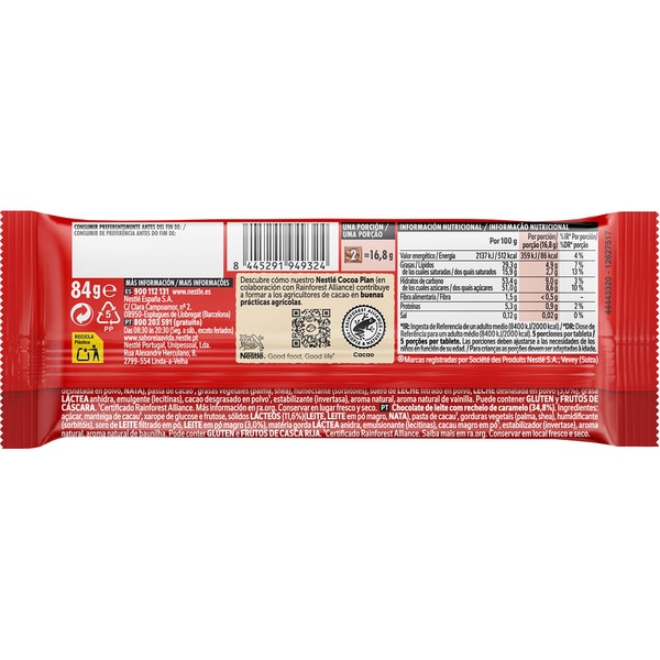 chocolate with caramel filling tablet 84 g