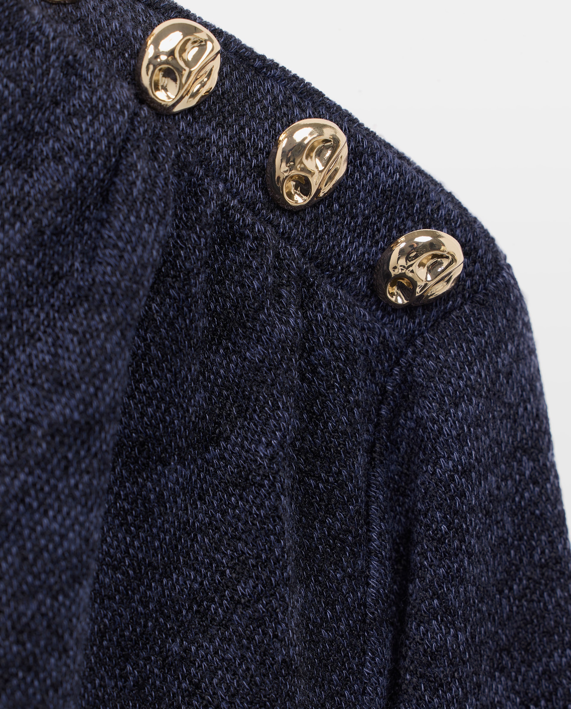 Vestido Liso com Manga Curta Azul-marinho-6