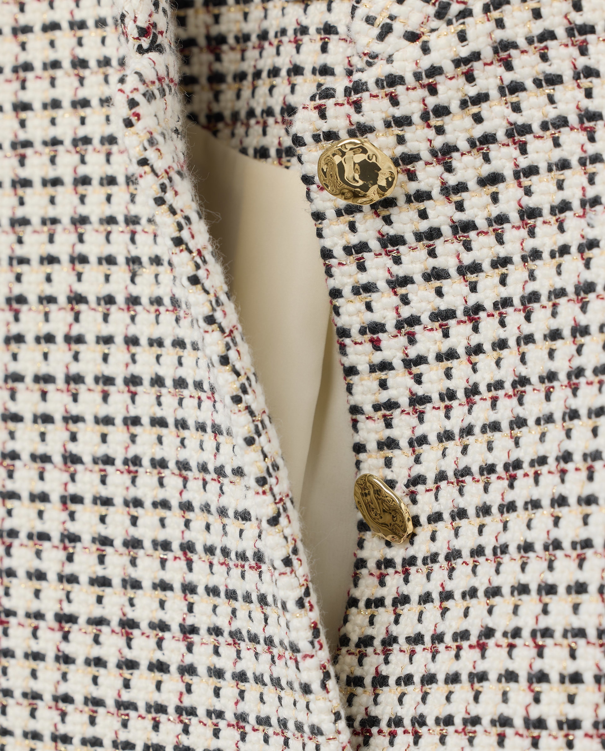 Casaco Tweed com Botões de Joia Azul-6