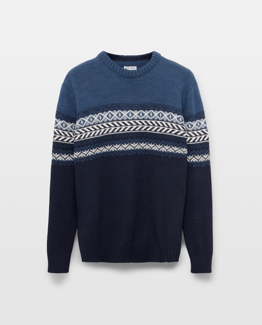Imagen 0 de Jersey de jacquard de cuello redondo de hombre
