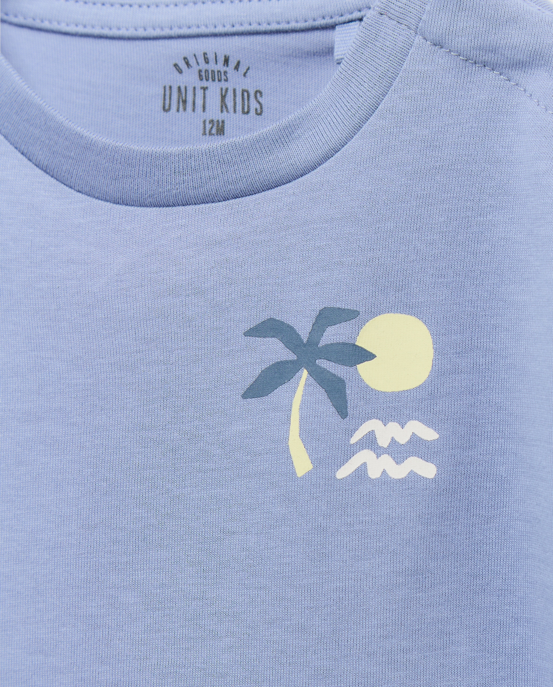 Camiseta de bebé estampada manga corta 400 Azul-3