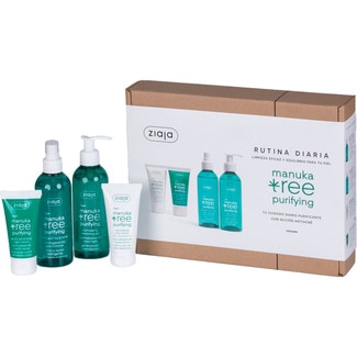 set de regalo Rutina Diaria con gel limpiador, tónico facial astringente, crema de día y crema de noche exfoliante - Ziaja