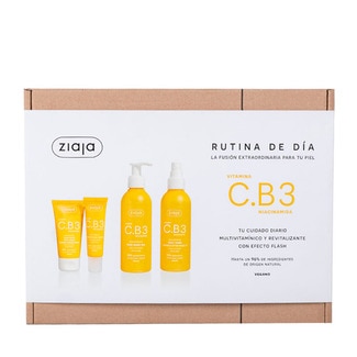 set de regalo Vitamin C.B3 Niacinamide con gel limpiador facial, tónico facial, sérum facial y crema facial de día - Ziaja