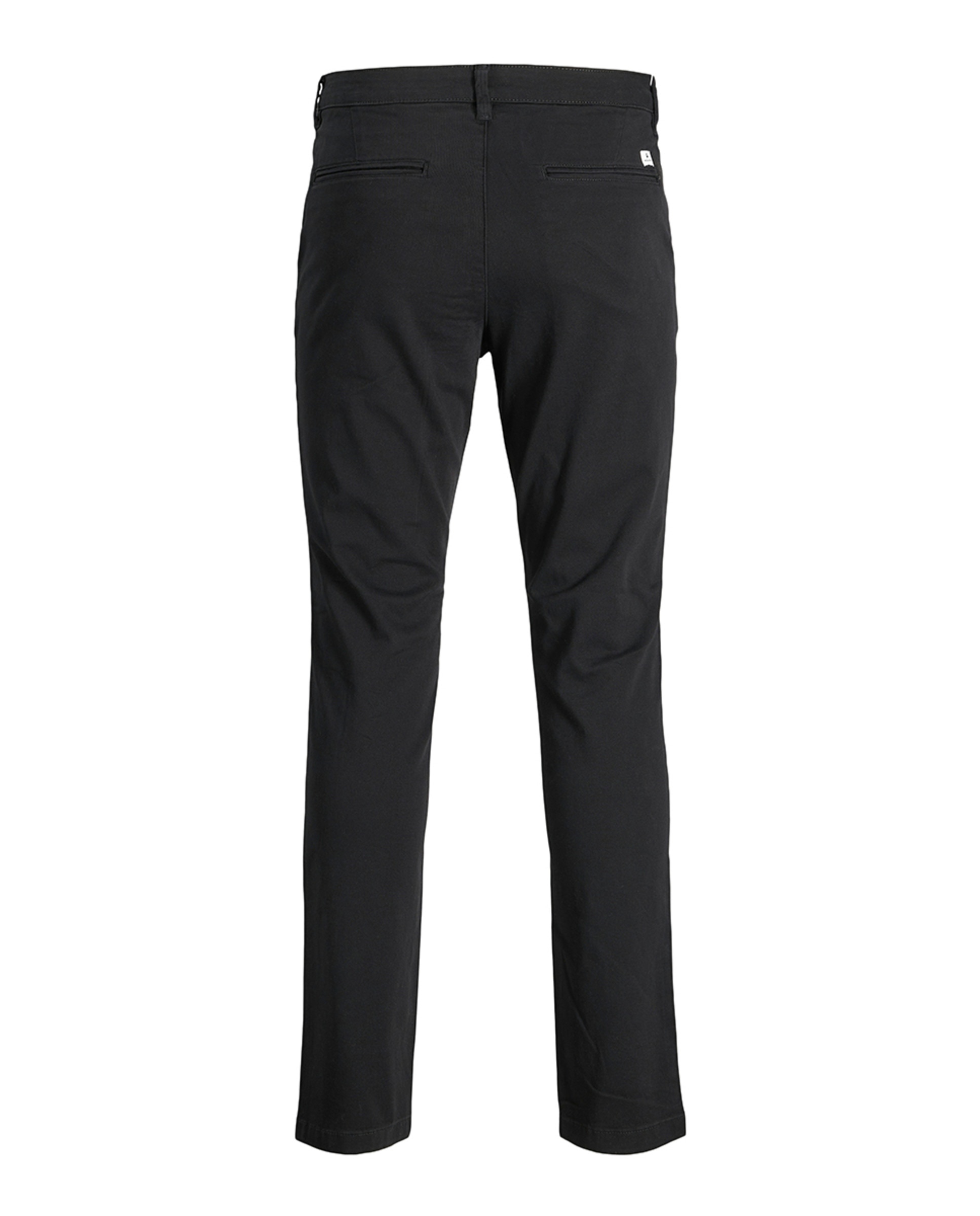 Calças Chino Cintadas com Cintura Baixa Preto-7