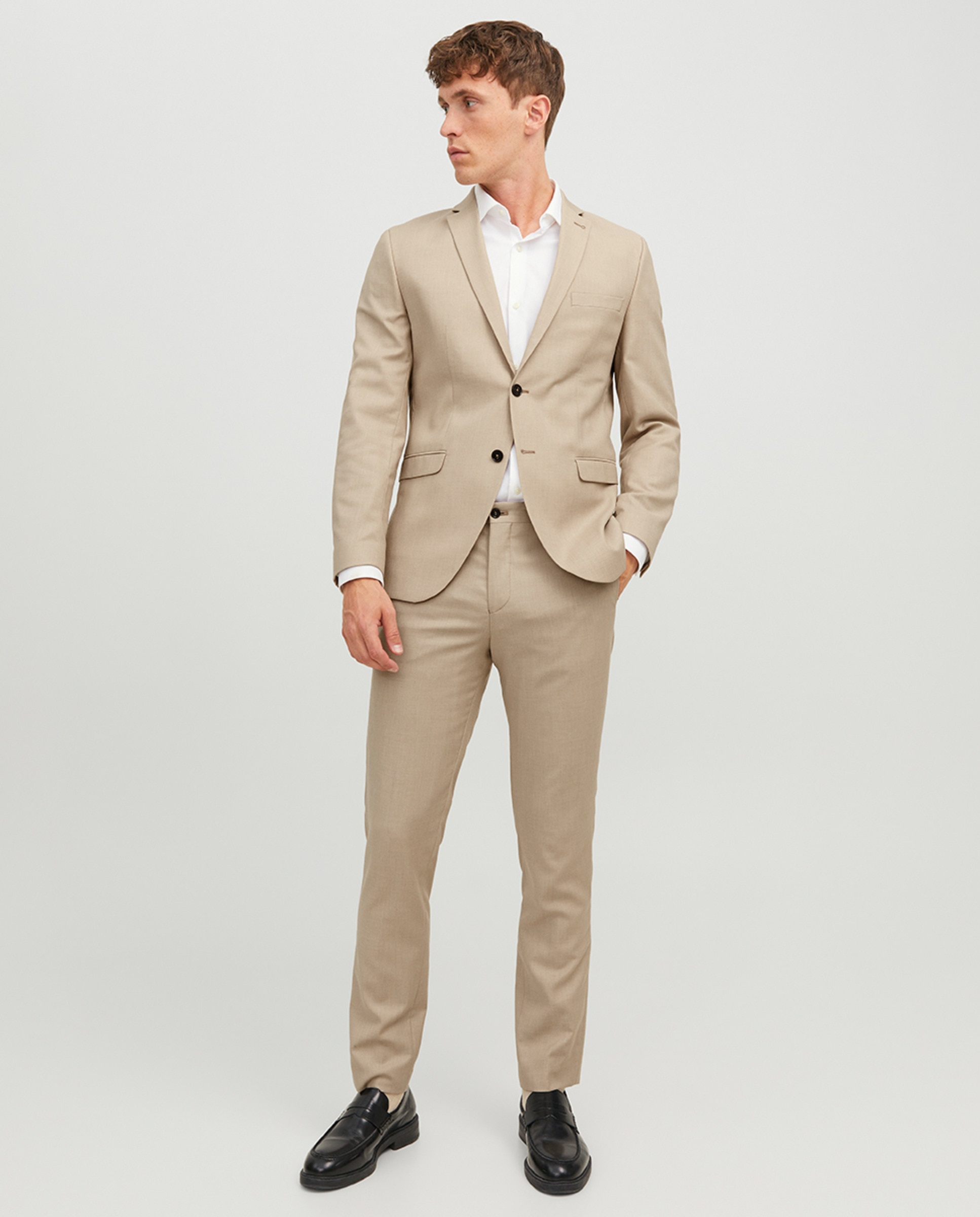 Blazer preto slim Bege-7