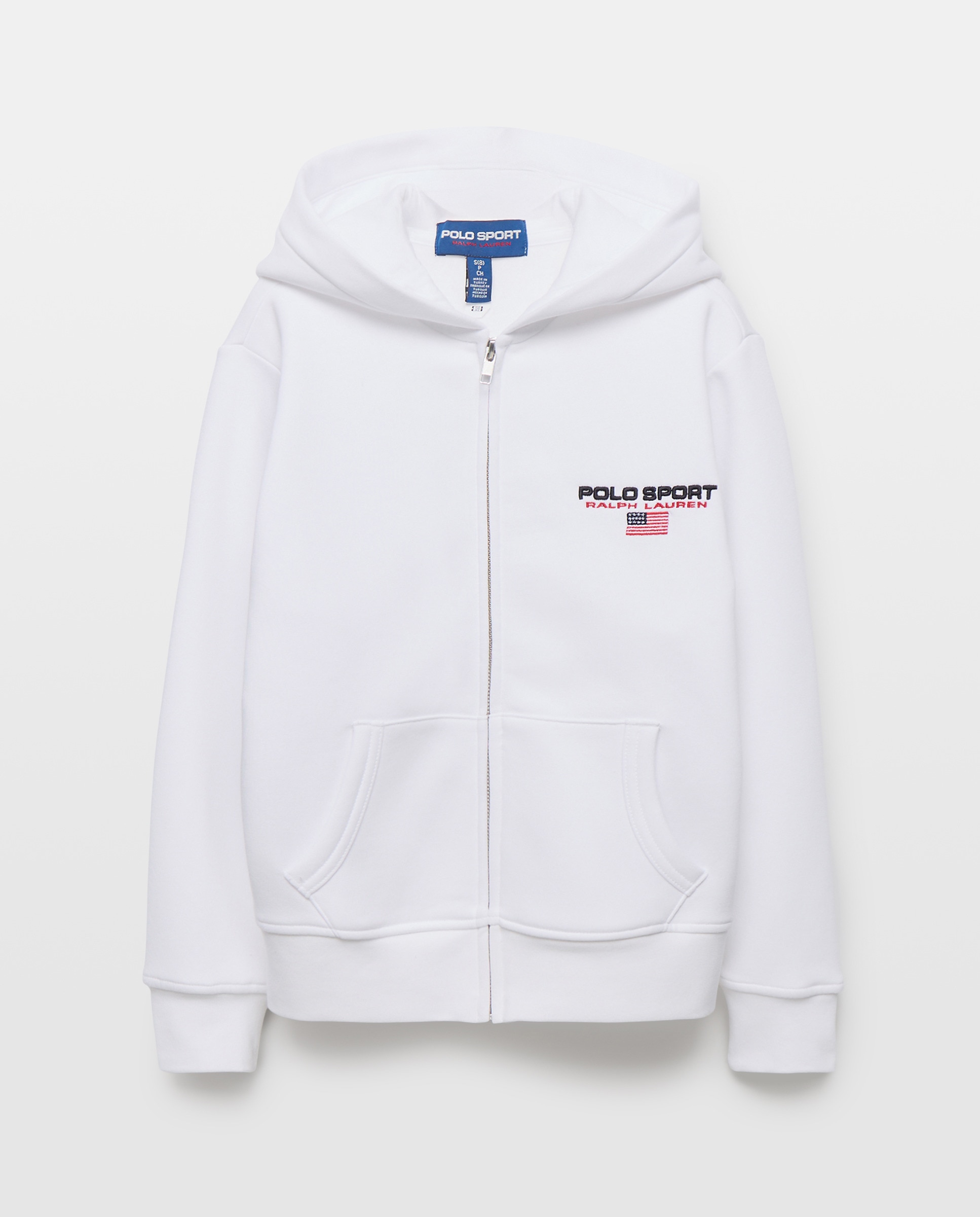 Sweatshirt Unissexo com Capuz e Fecho de Correr Branco-1