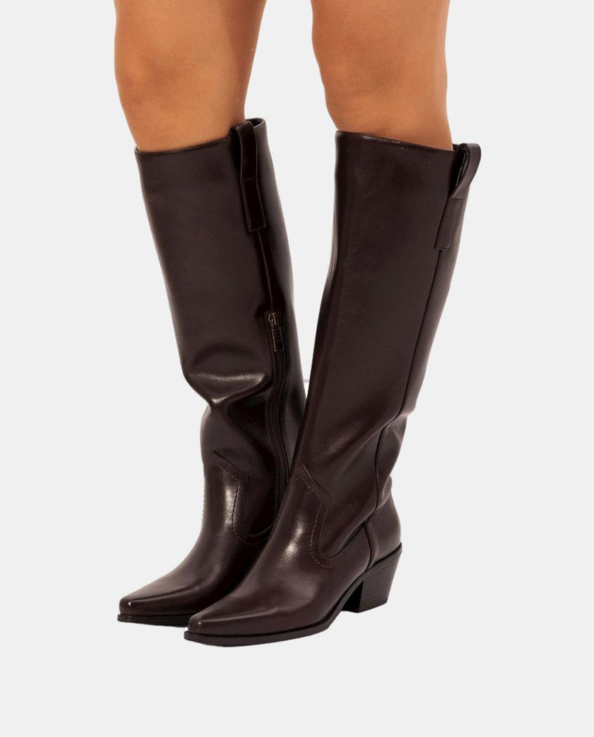 Botas Cowboy Altas Castanho-escuro-6