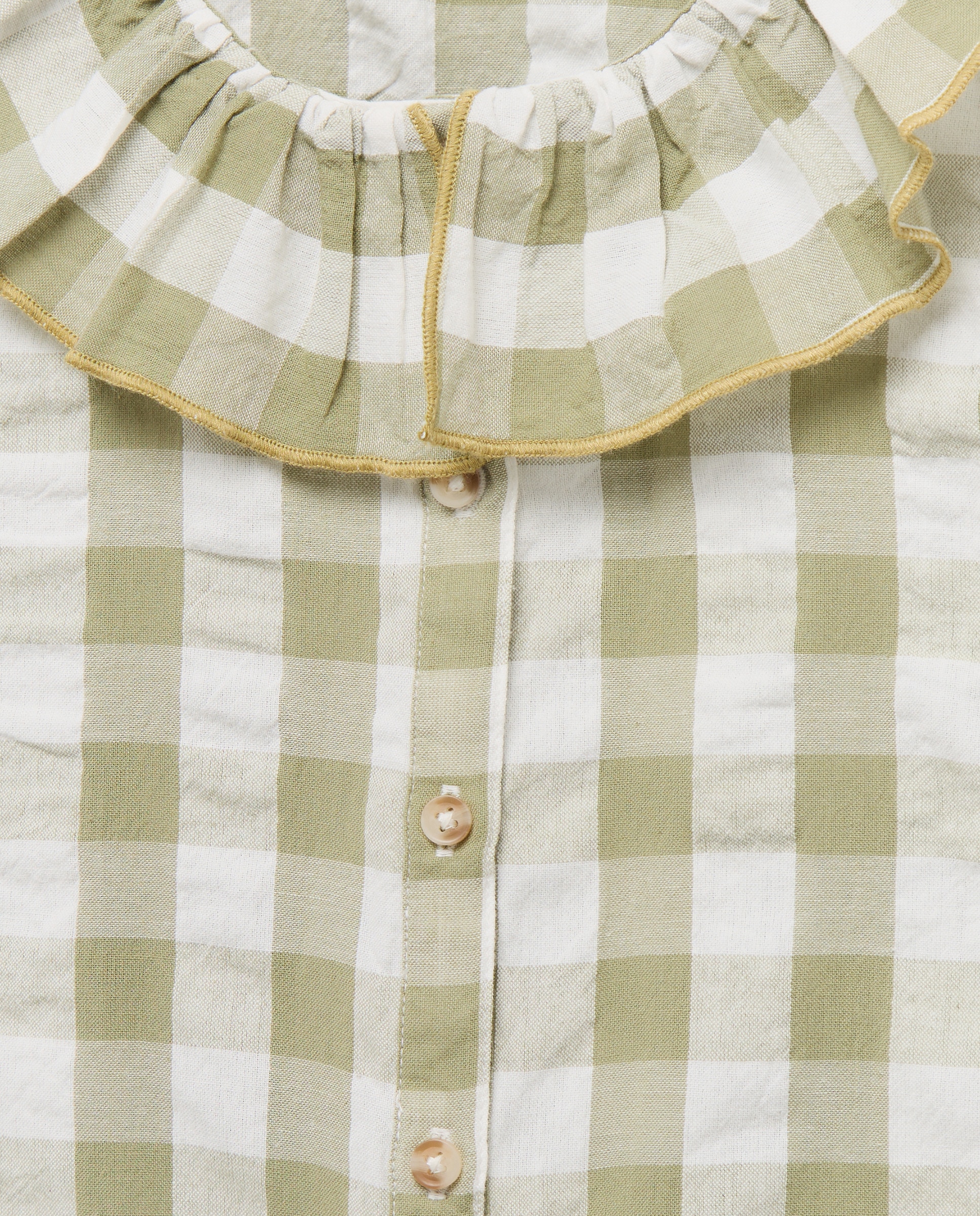 Blusa niña cuadros vichy set 520 Kaki-3