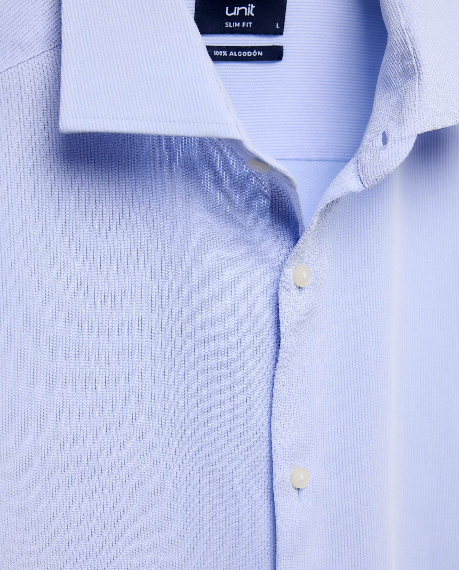 Camisa vestir hombre rayas slim fit 410 Azul claro-5