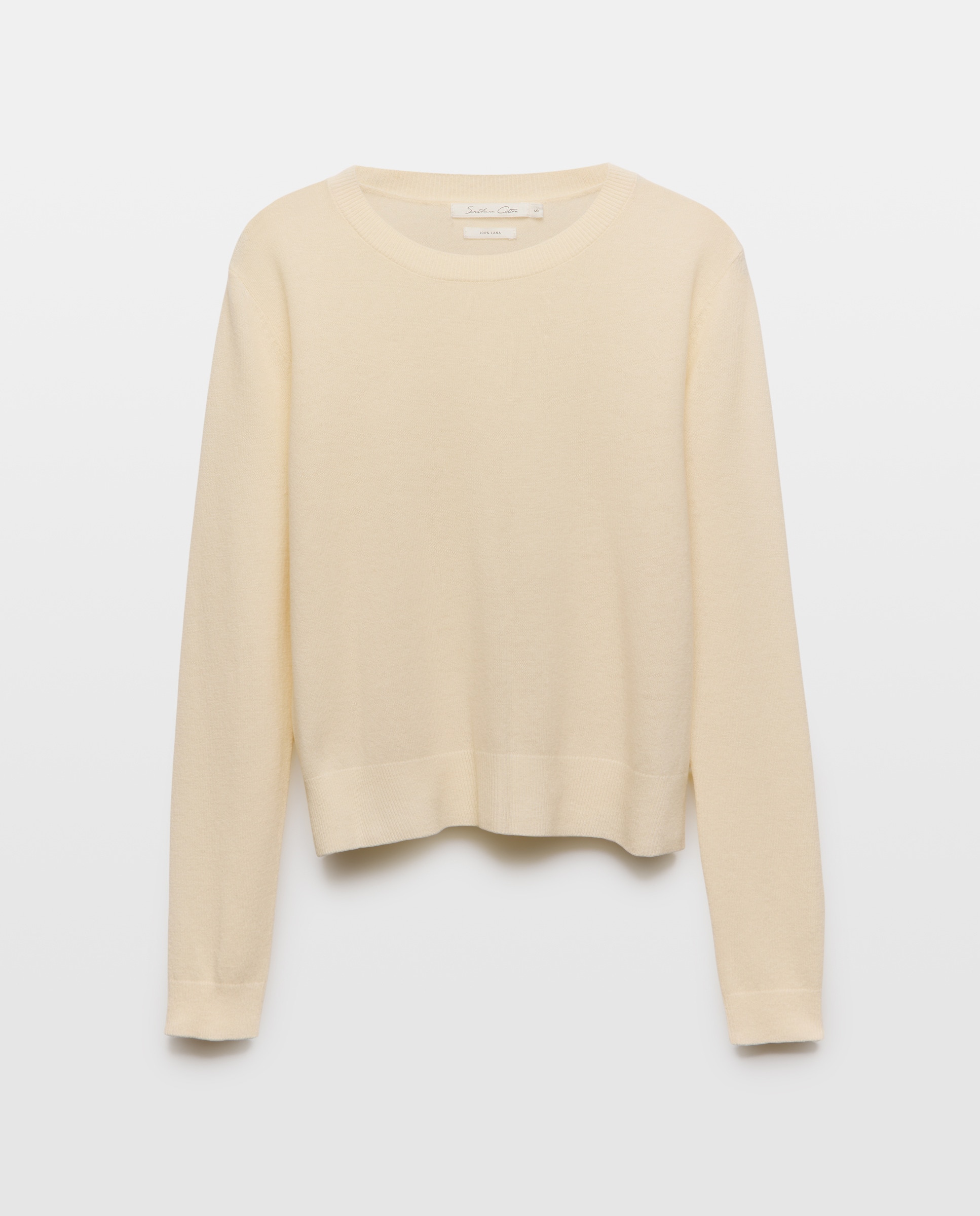 Camisola de Malha de Lã Merino 150 Baunilha-4