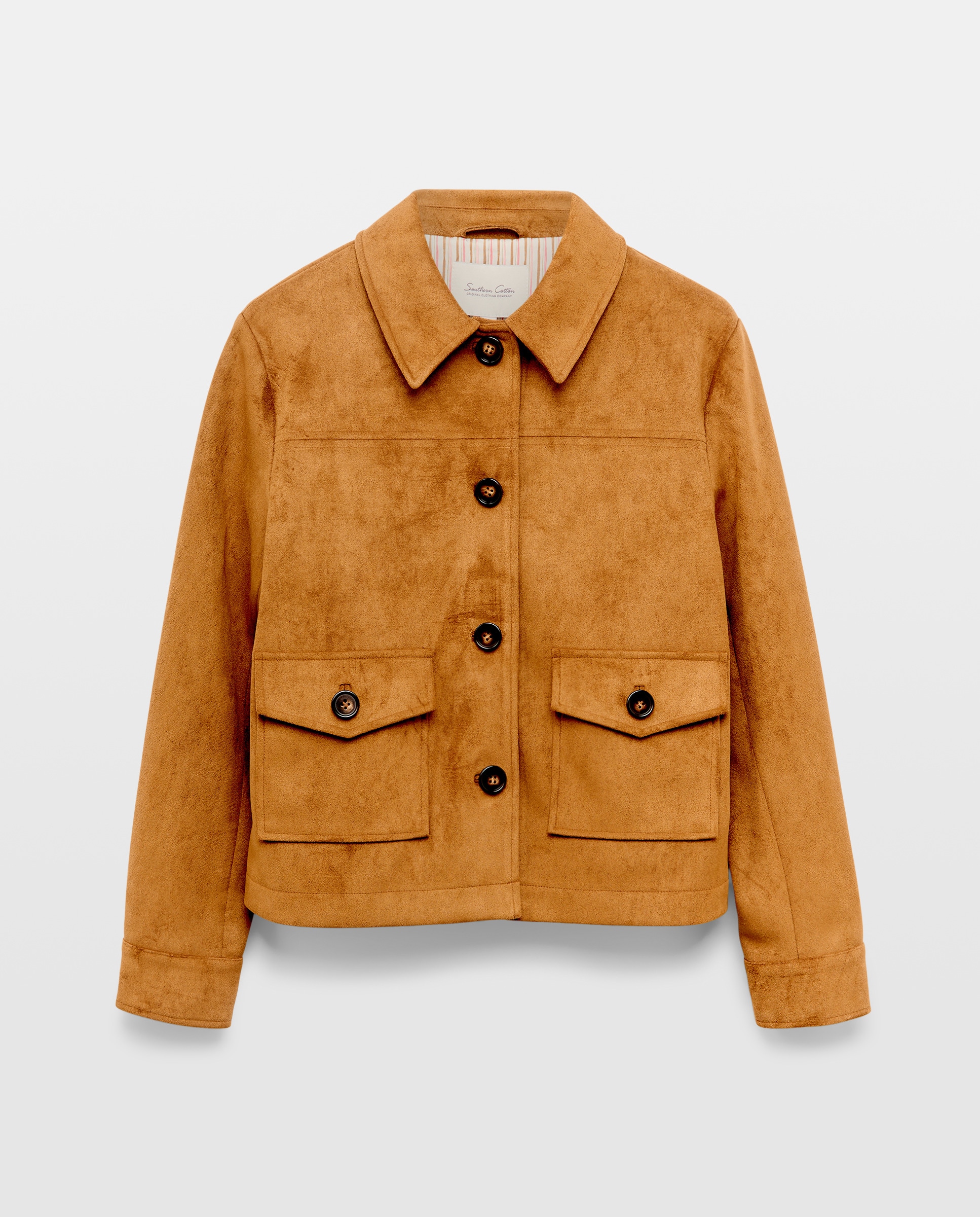 Casaco em Pele Lisa 770 Terracota-5