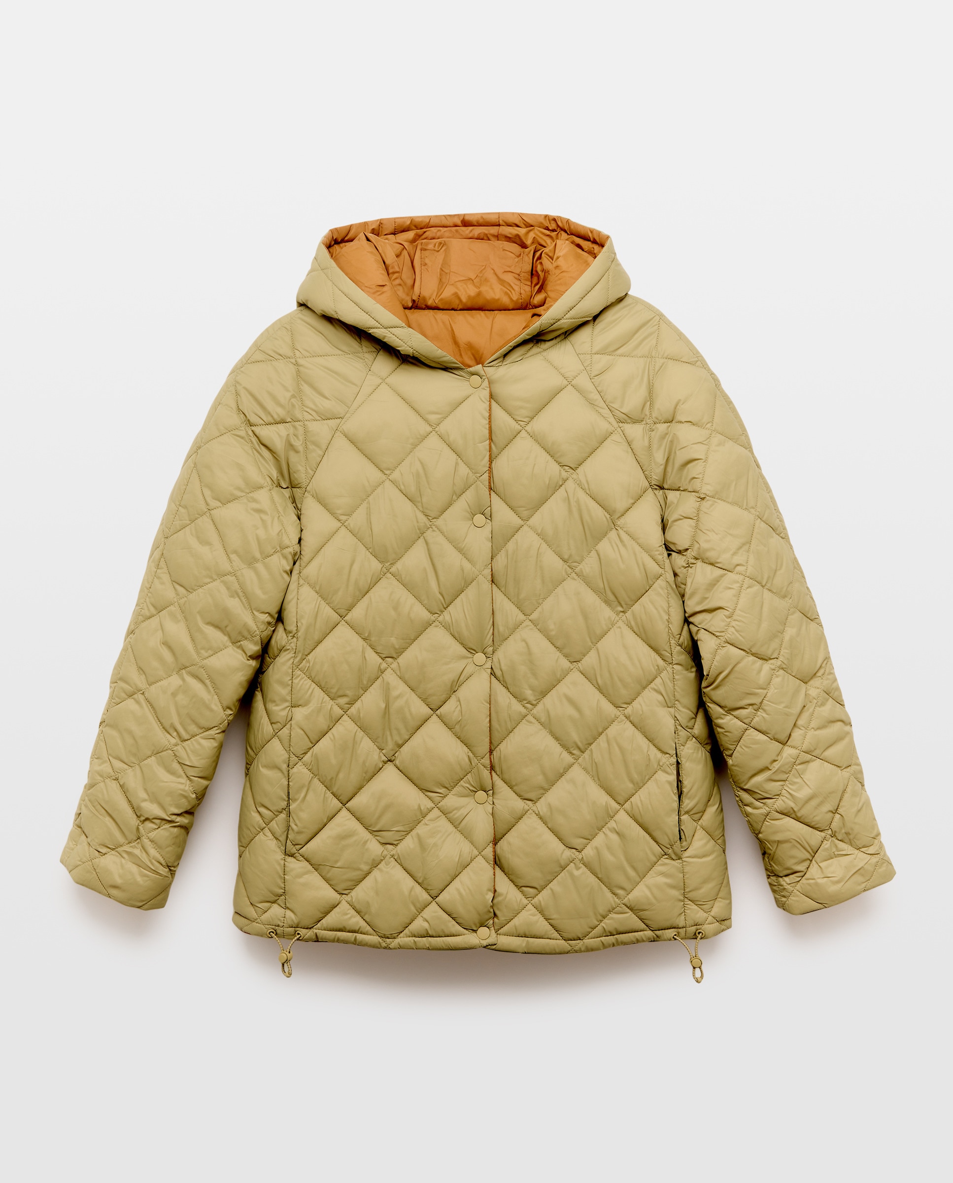 Blusão Acolchoado Curto Reversível Verde-flúor-4