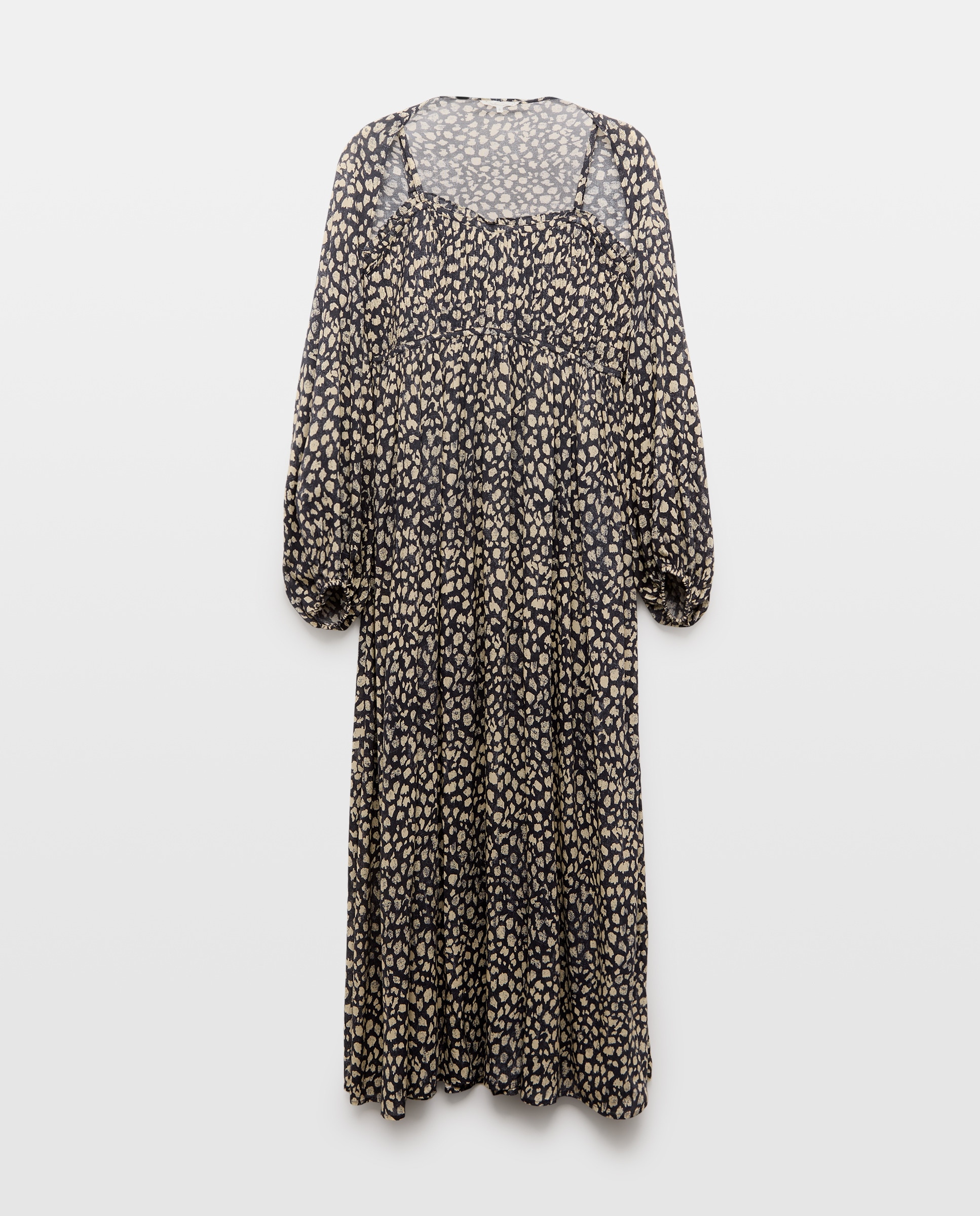 Vestido de Alças com Manchas e Capa Preto-4