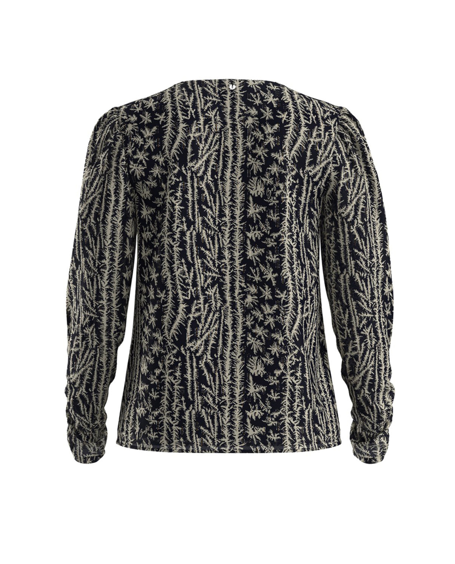 Camisa de Viscose e Fio Metalizado com Manga Comprida Bege-2