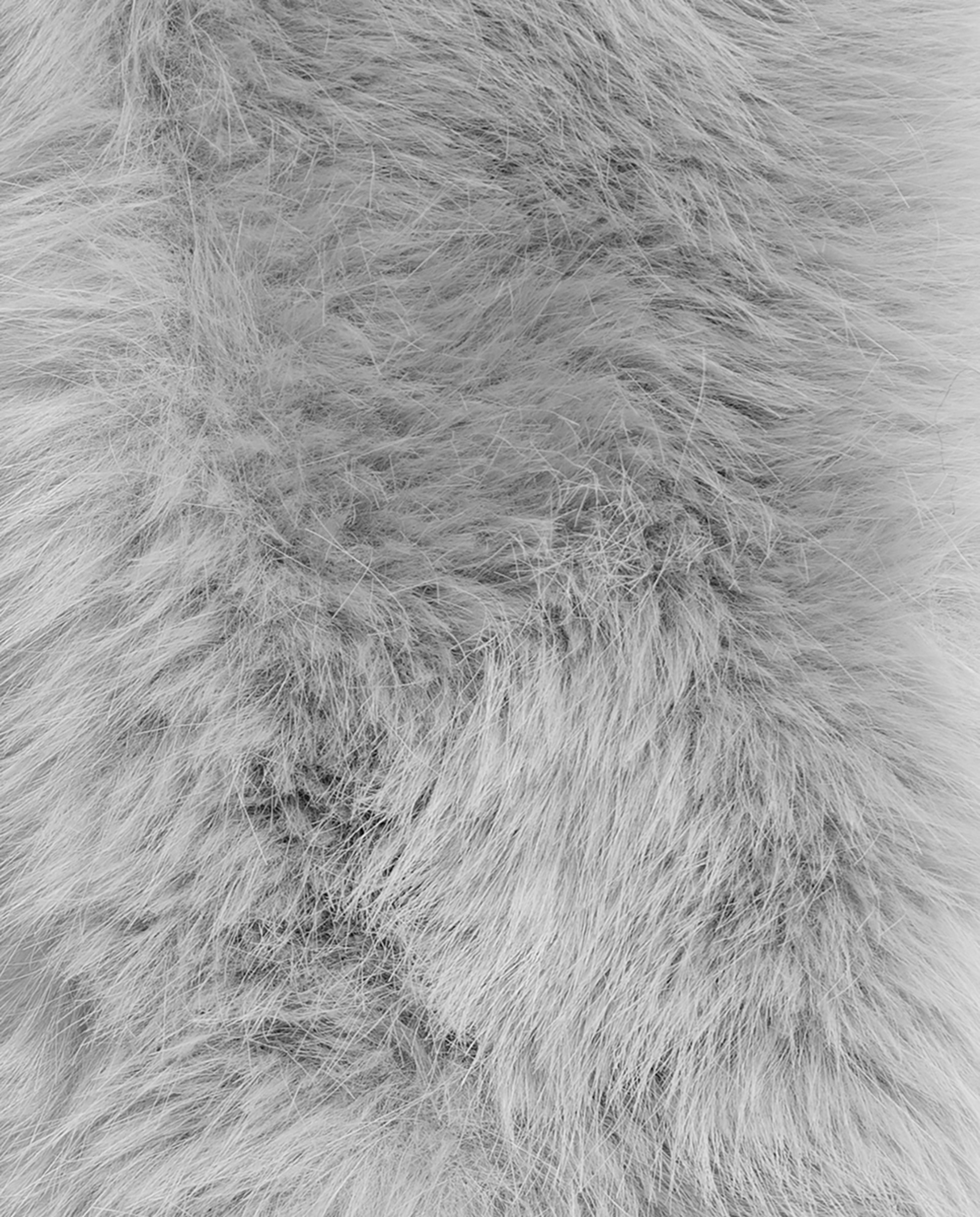 Cachecol Curto com Efeito de Pelo Cinzento-claro-2