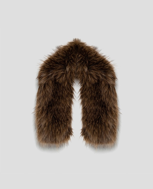 Imagen 0 de Estola cruzada pequeña de mujer efecto pelo