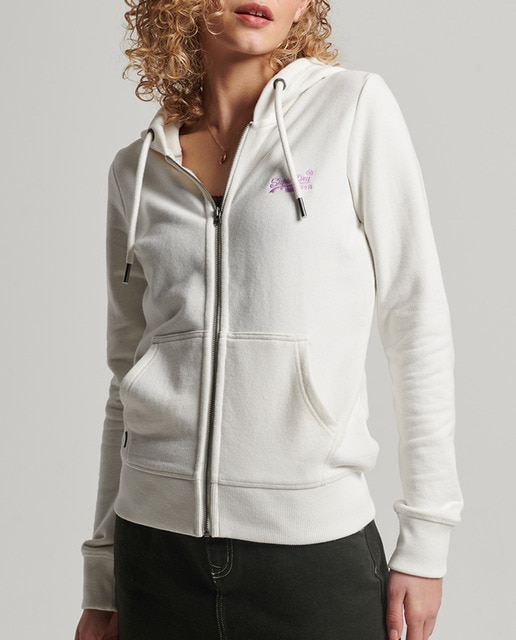 Imagen 0 de Sudadera de mujer de mujer con capucha, cremallera y logotipo Vintage bordado