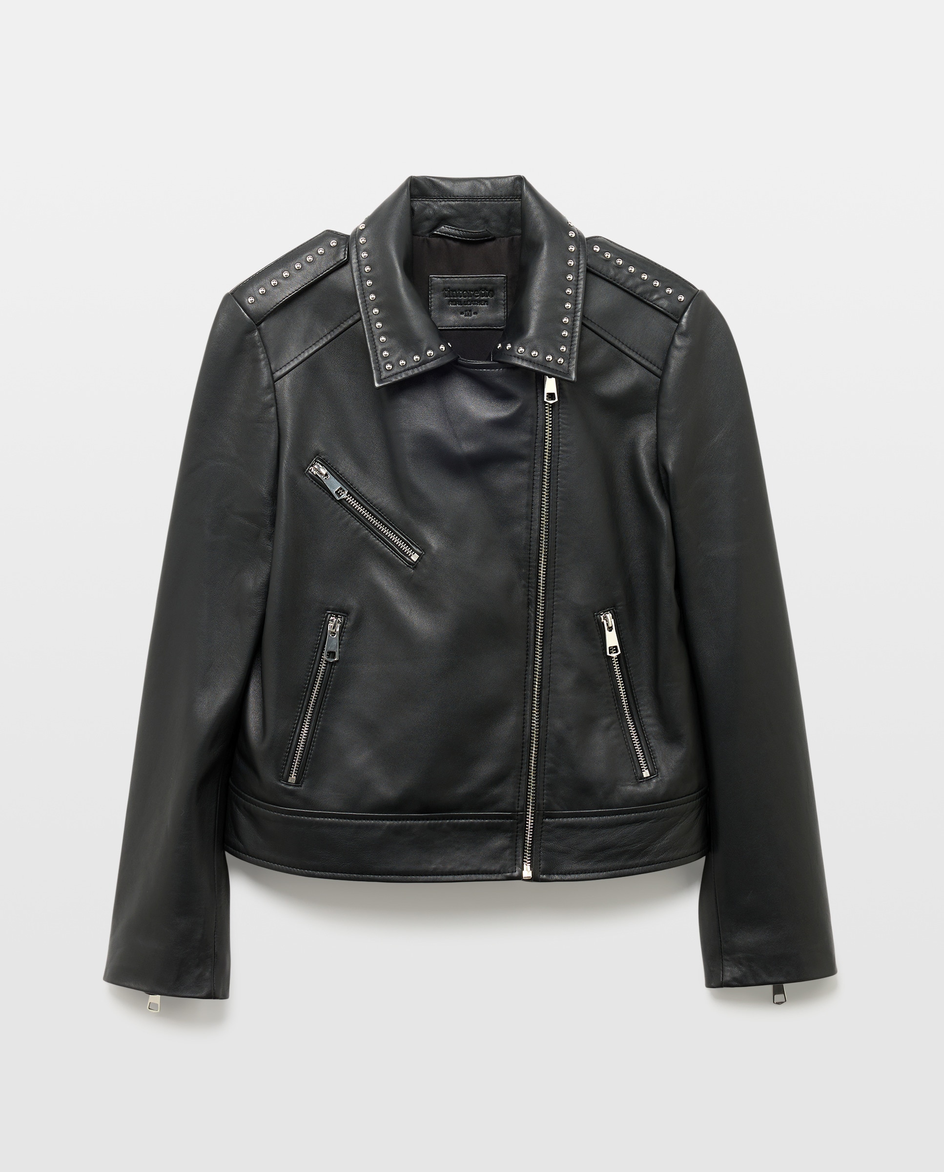 Blusão Biker com Aba com Tachas Preto-5