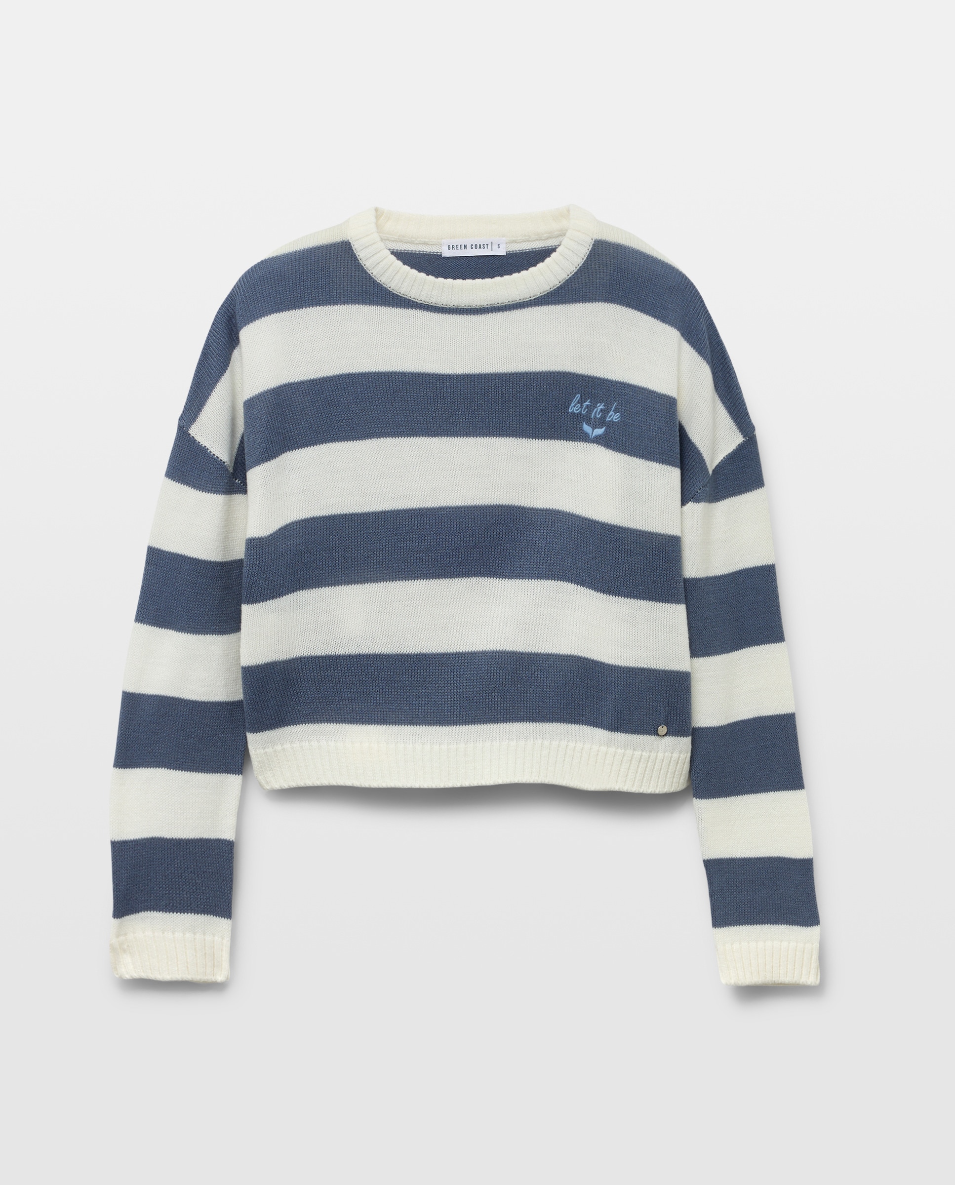 Camisola de Malha Acrílica com Estampado Azul pálido-5