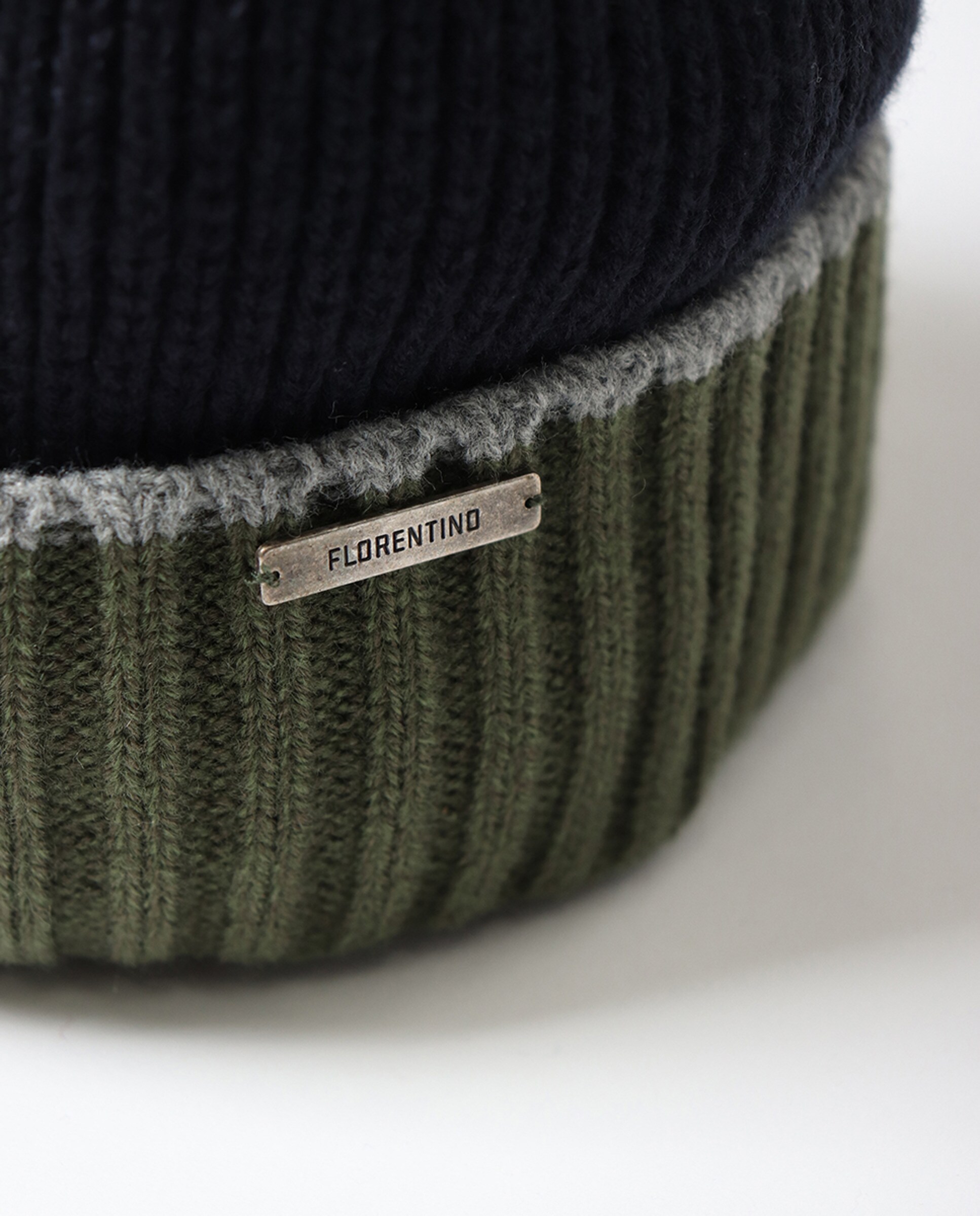 Gorro Beanie de Malha Combinada Azul-marinho-3