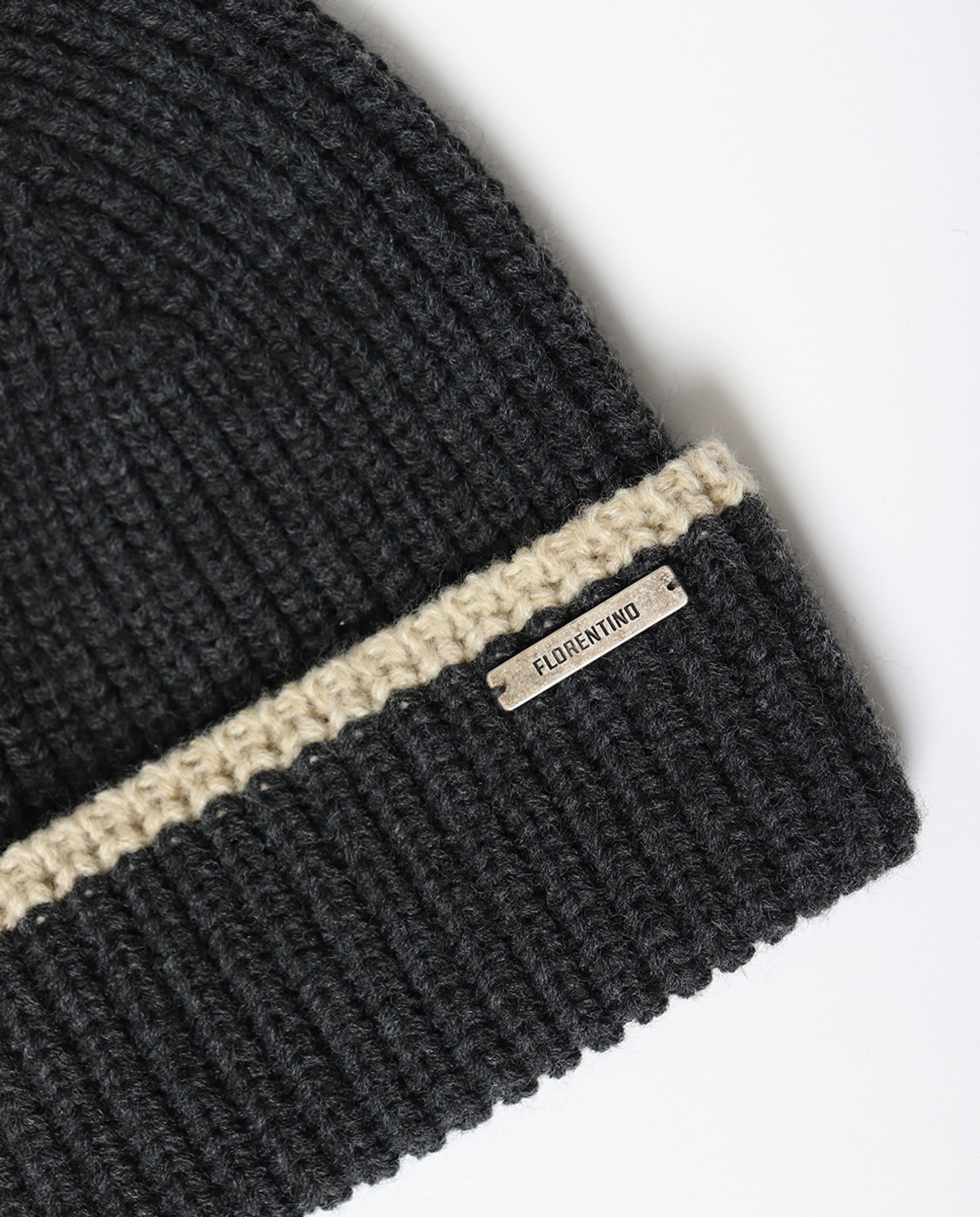 Gorro Beanie de Malha Cinzento-escuro-2