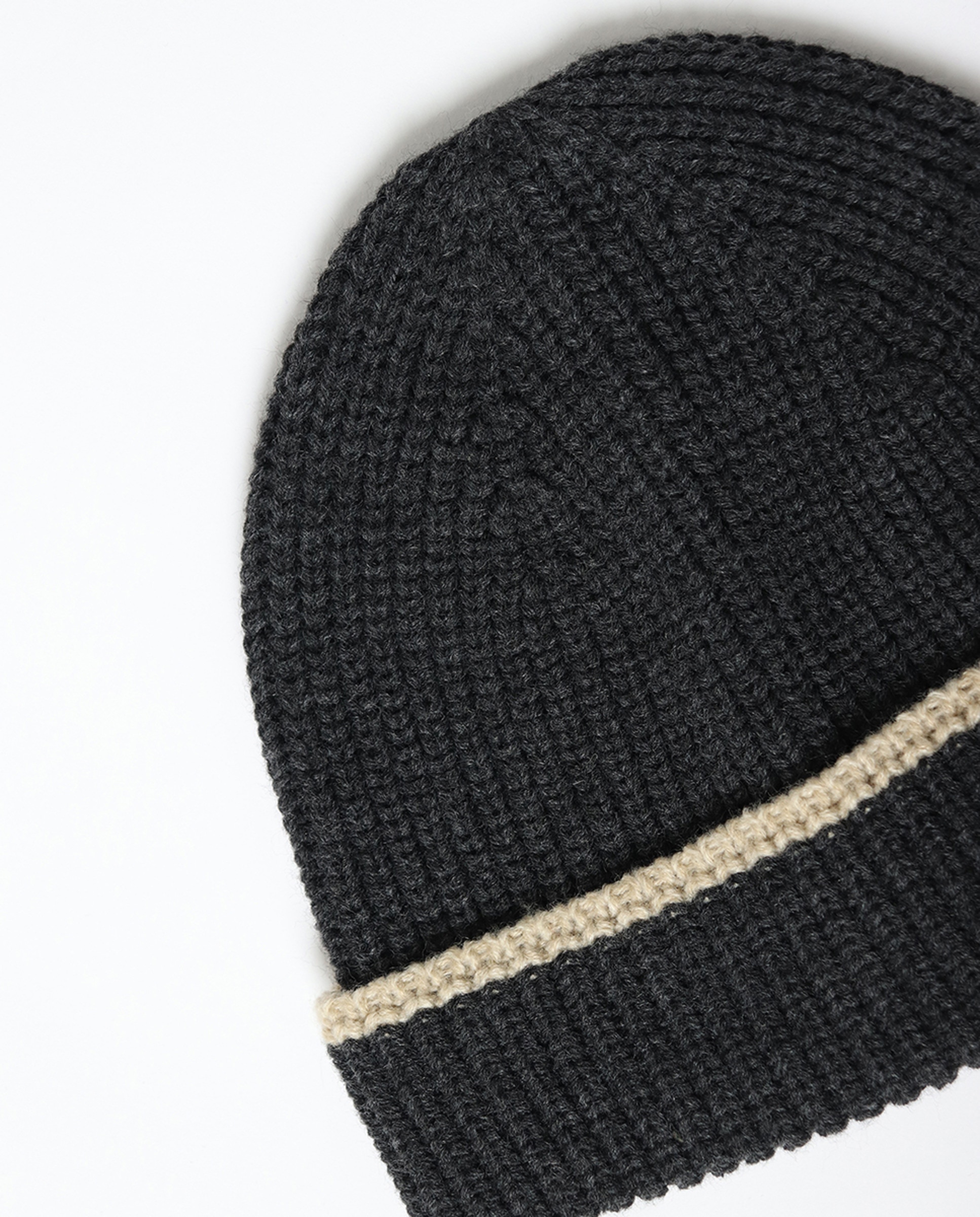 Gorro Beanie de Malha Cinzento-escuro-3