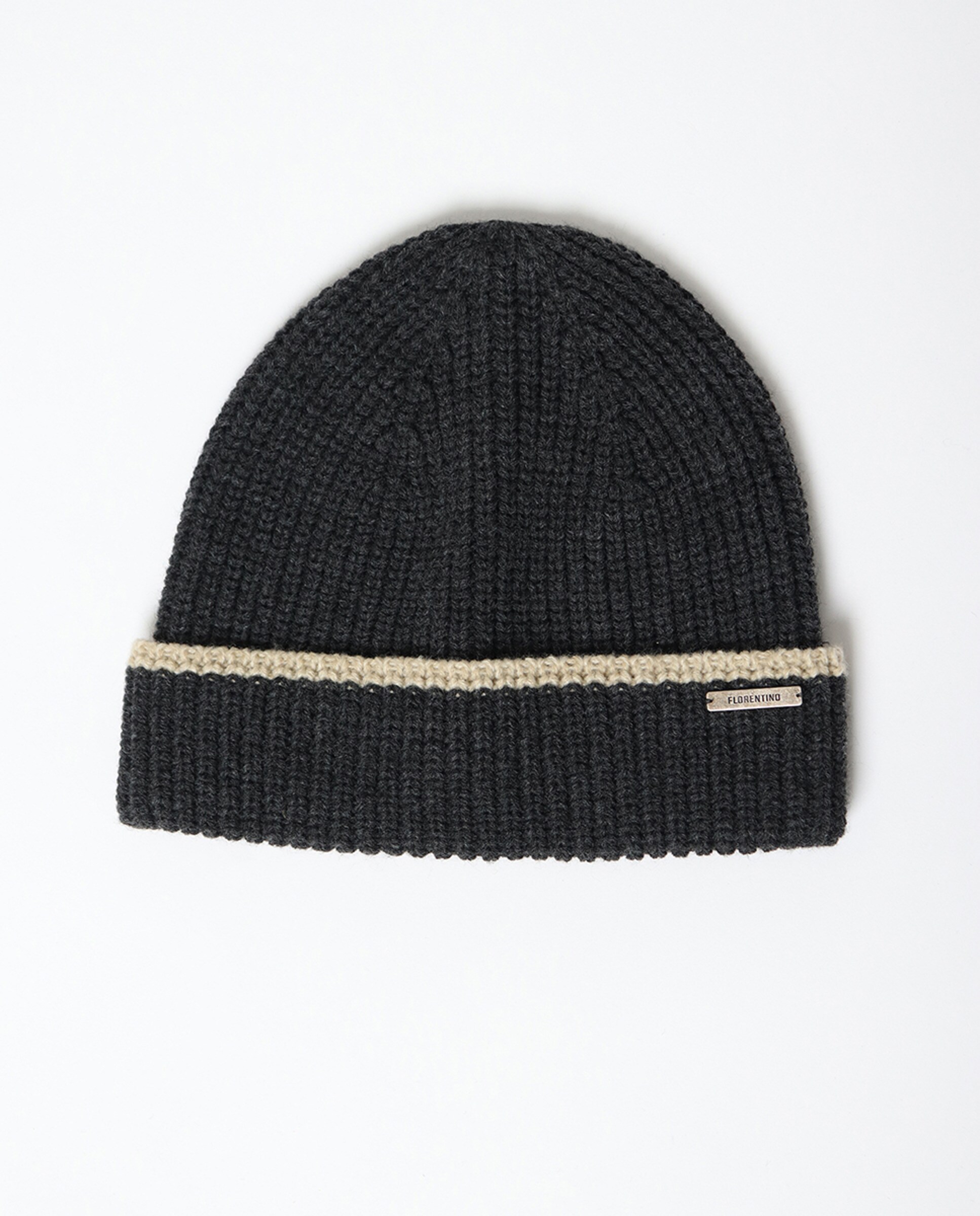 Gorro Beanie de Malha Cinzento-escuro-1