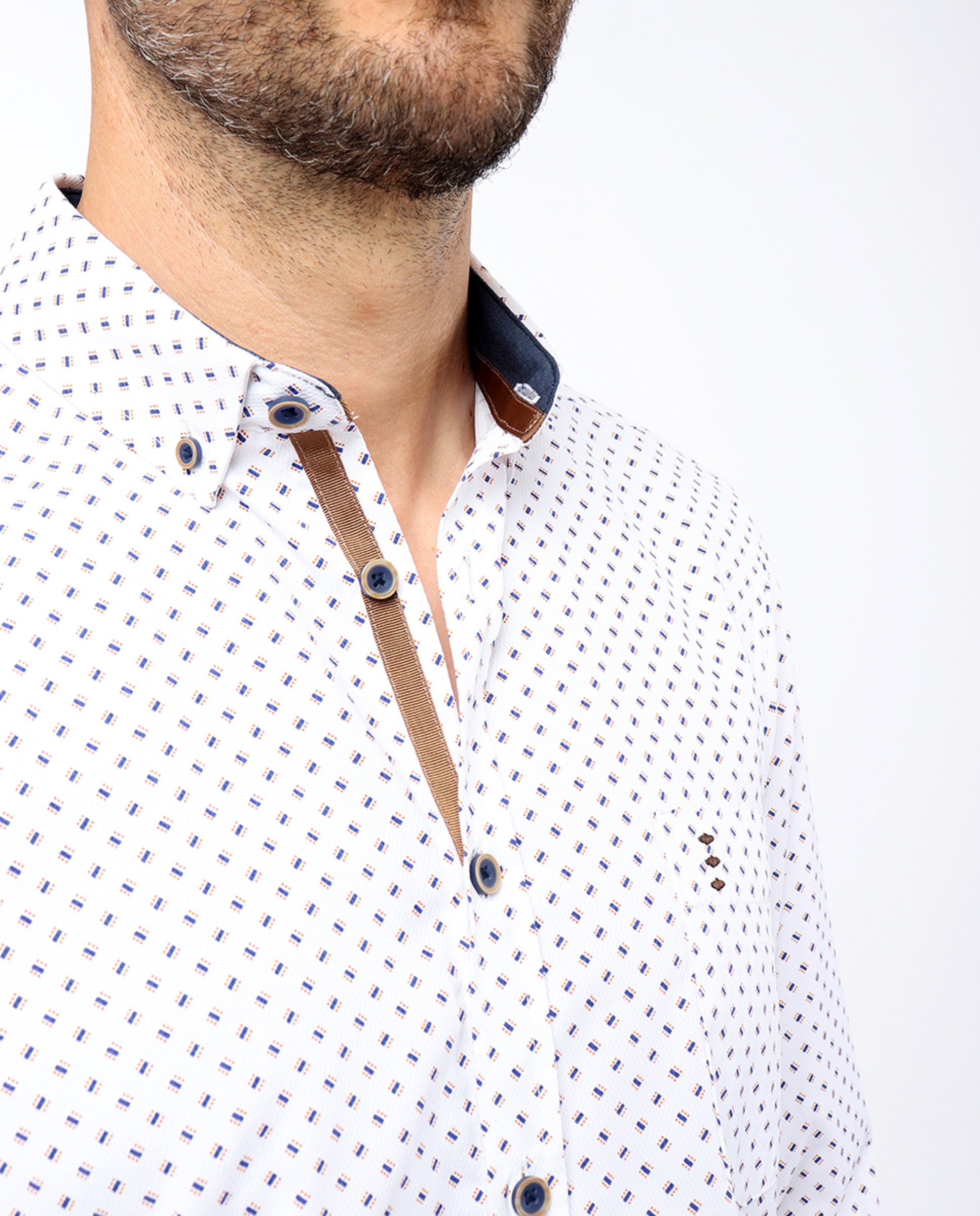 Camisa Fantasia Celeste Claro Algodón Clasico – Fashion´s Park