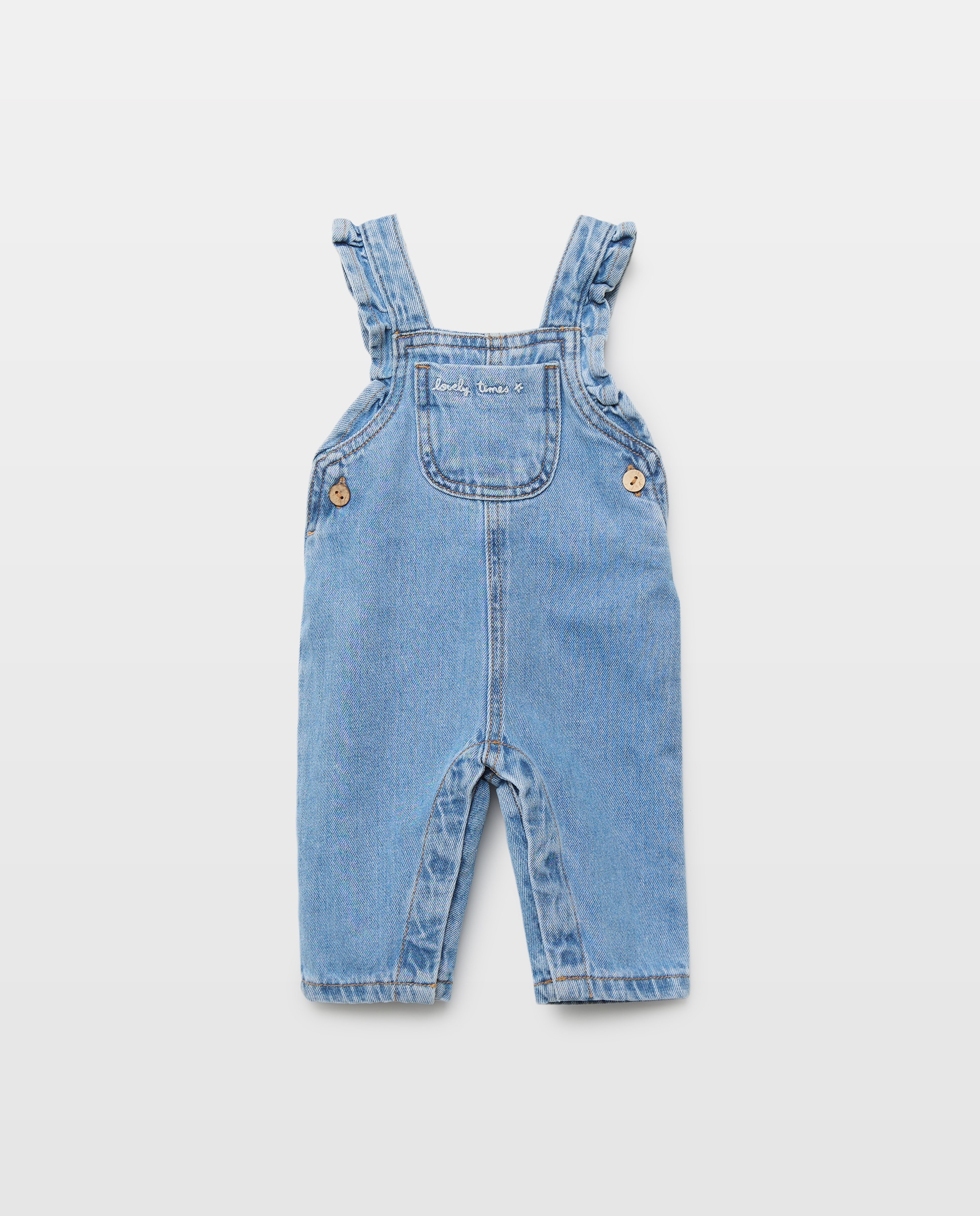 Jardineiras de Ganga Chambray de Bebé Baby El Corte Inglés 410 Azul Claro-1