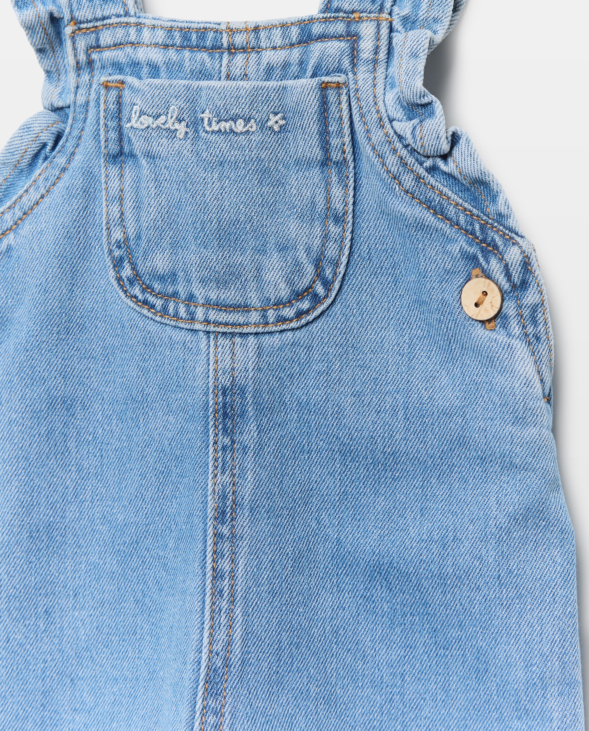 Jardineiras de Ganga Chambray de Bebé Baby El Corte Inglés 410 Azul Claro-3
