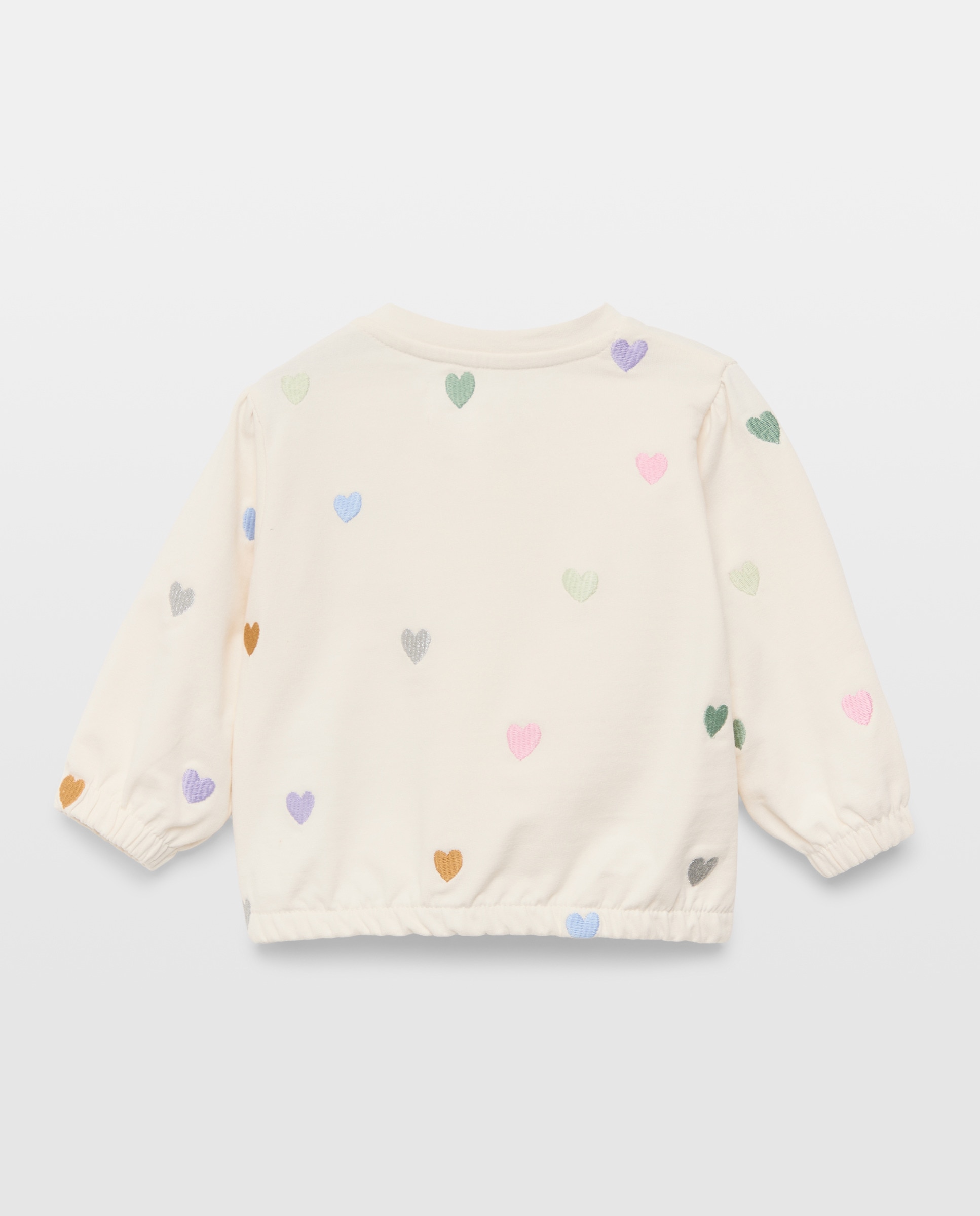 Sweatshirt de Felpa de Bebé com Bordado Branco-2