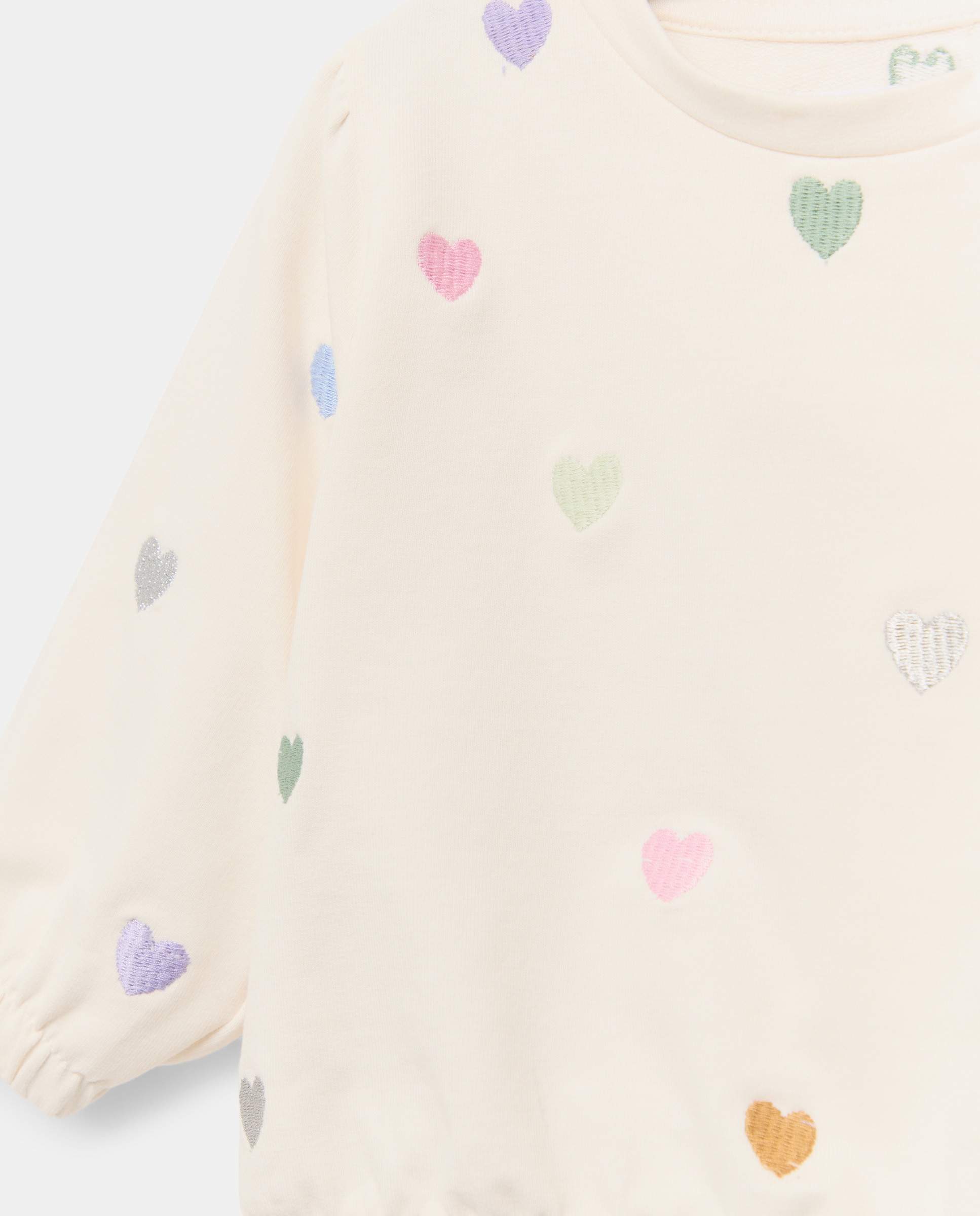 Sweatshirt de Felpa de Bebé com Bordado Branco-3