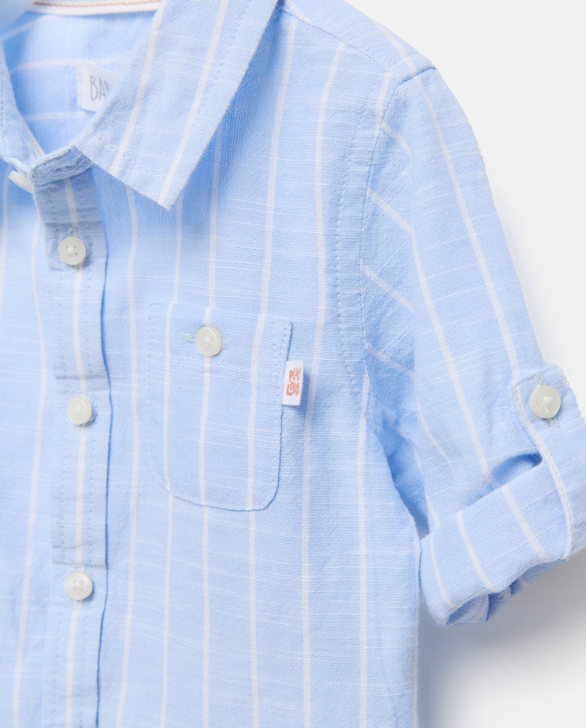 Camisa de Algodão de Bebé com Manga Comprida e Colarinho de Camisa Baby El Corte Inglés Azul-3