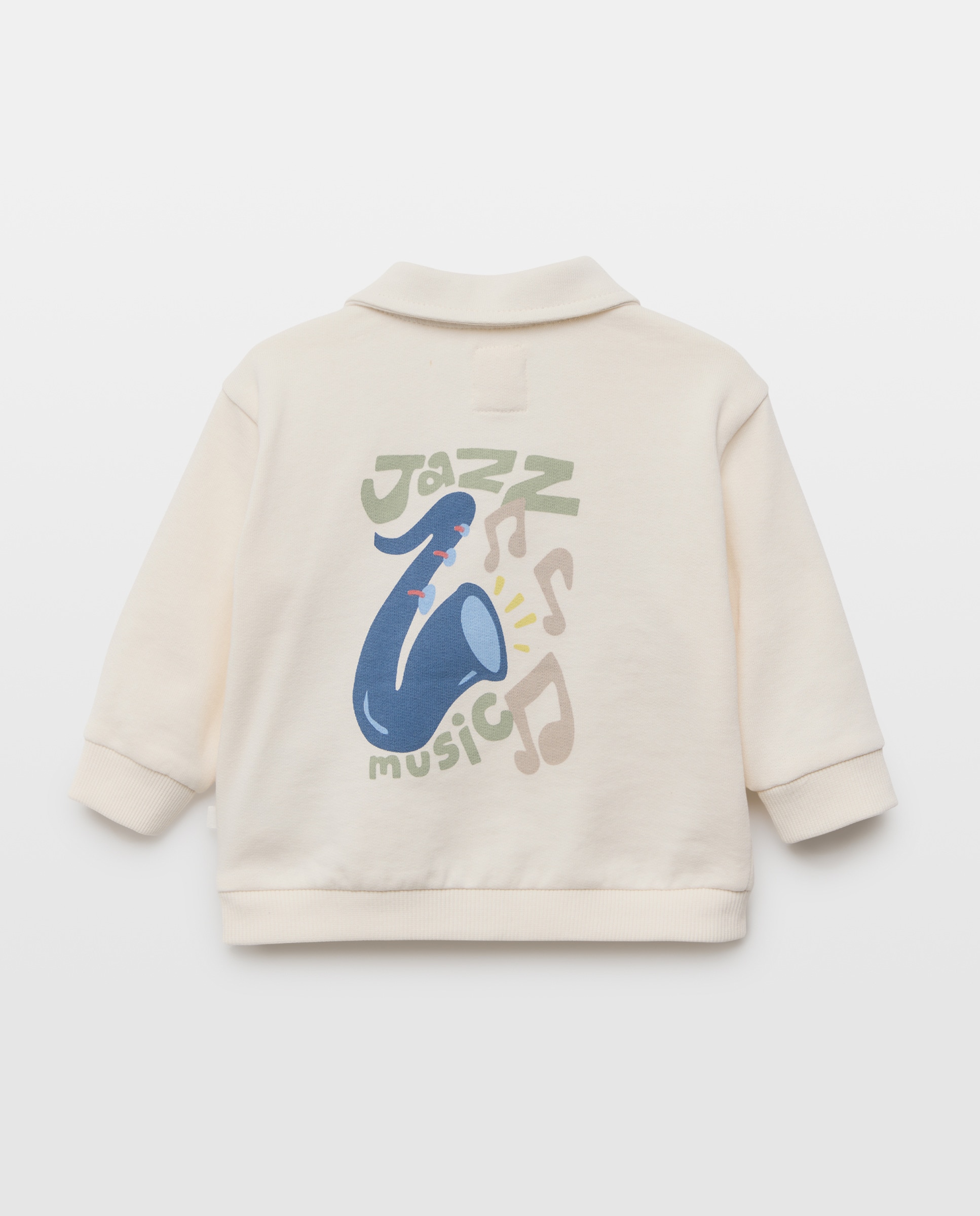 Sweatshirt Fechada de Bebé com Colarinho de Polo Baby El Corte Inglés 120 Cru-2