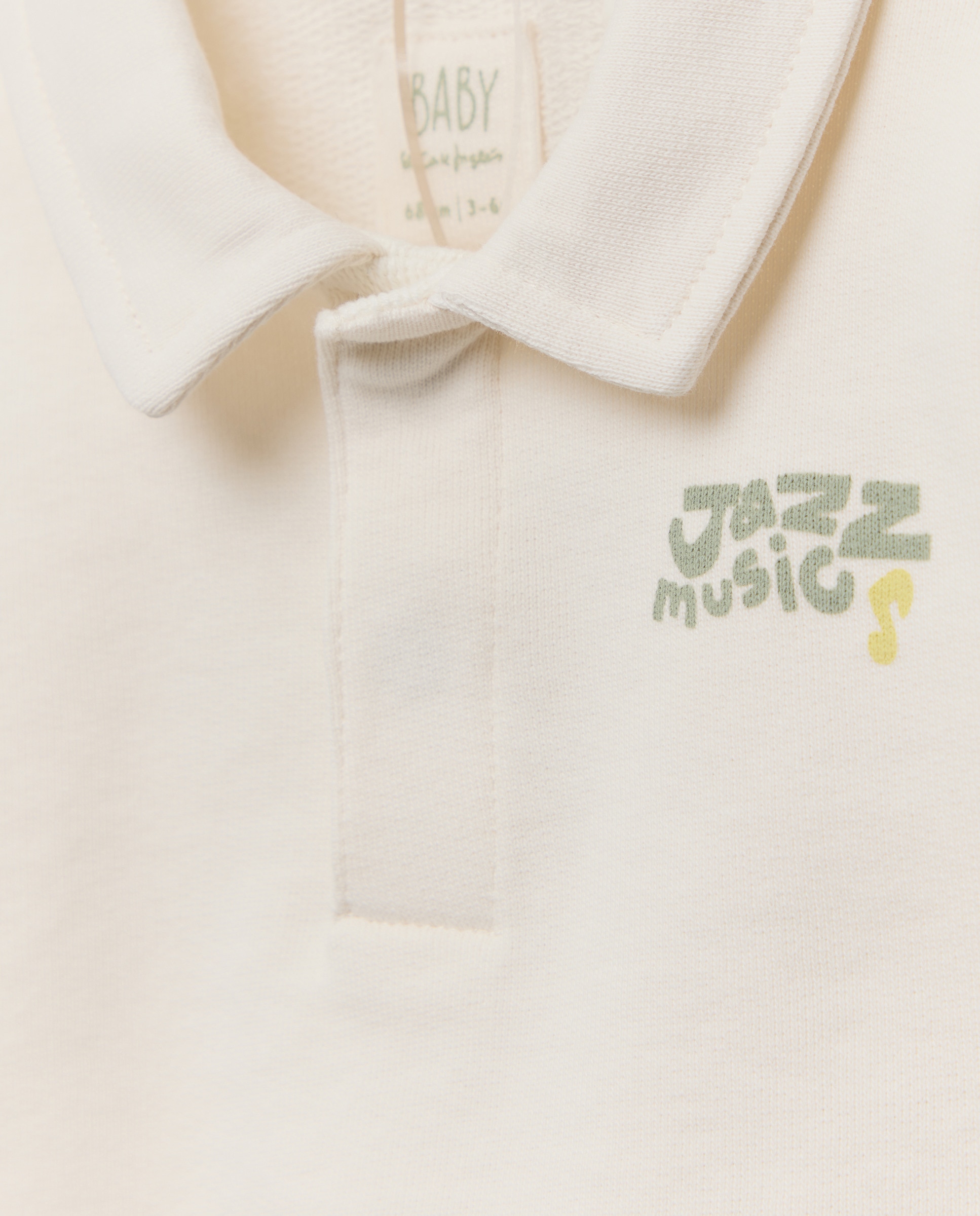 Sweatshirt Fechada de Bebé com Colarinho de Polo Baby El Corte Inglés 120 Cru-3