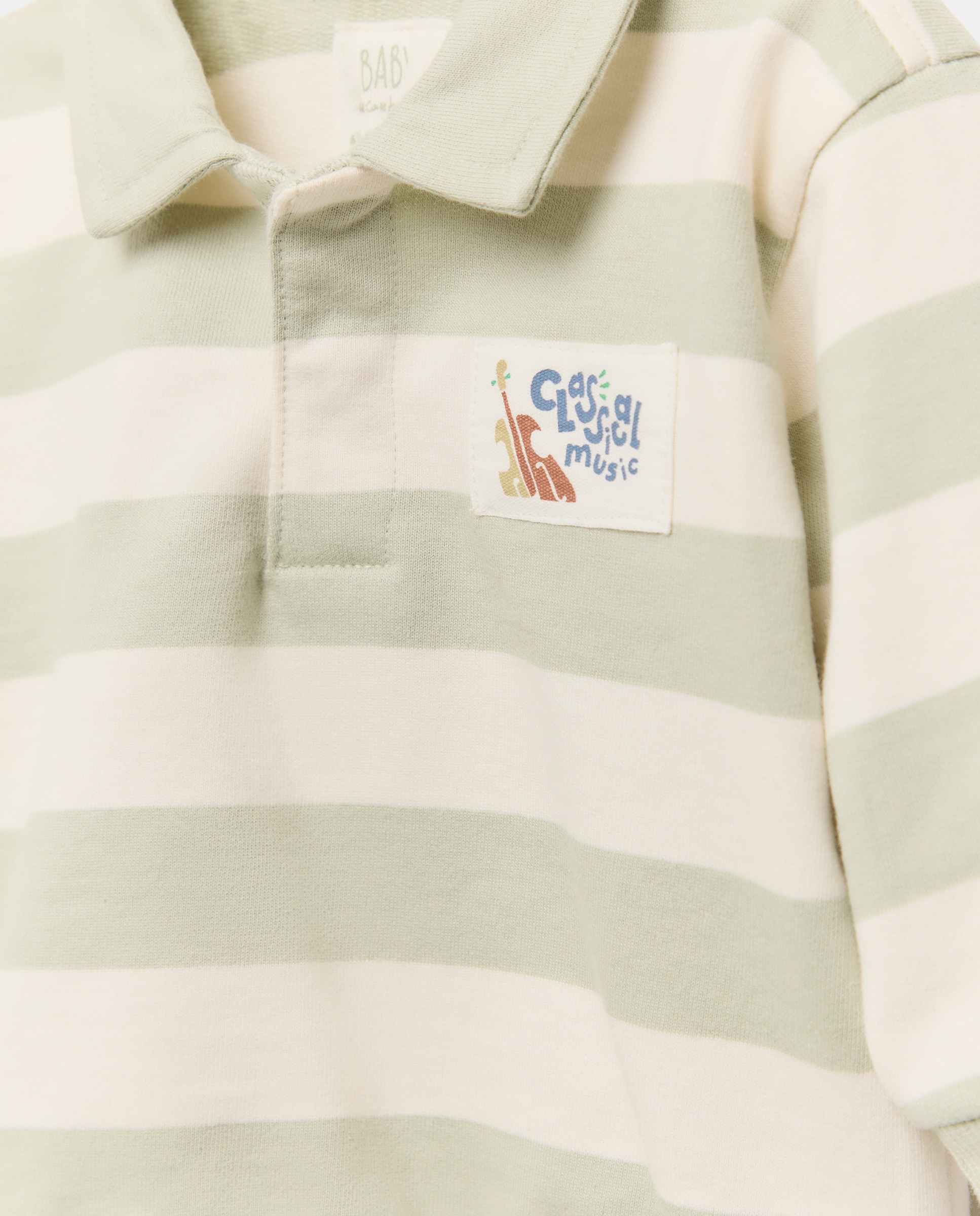 Sweatshirt Fechada de Bebé com Colarinho de Polo Baby El Corte Inglés 510 Verde Claro-3