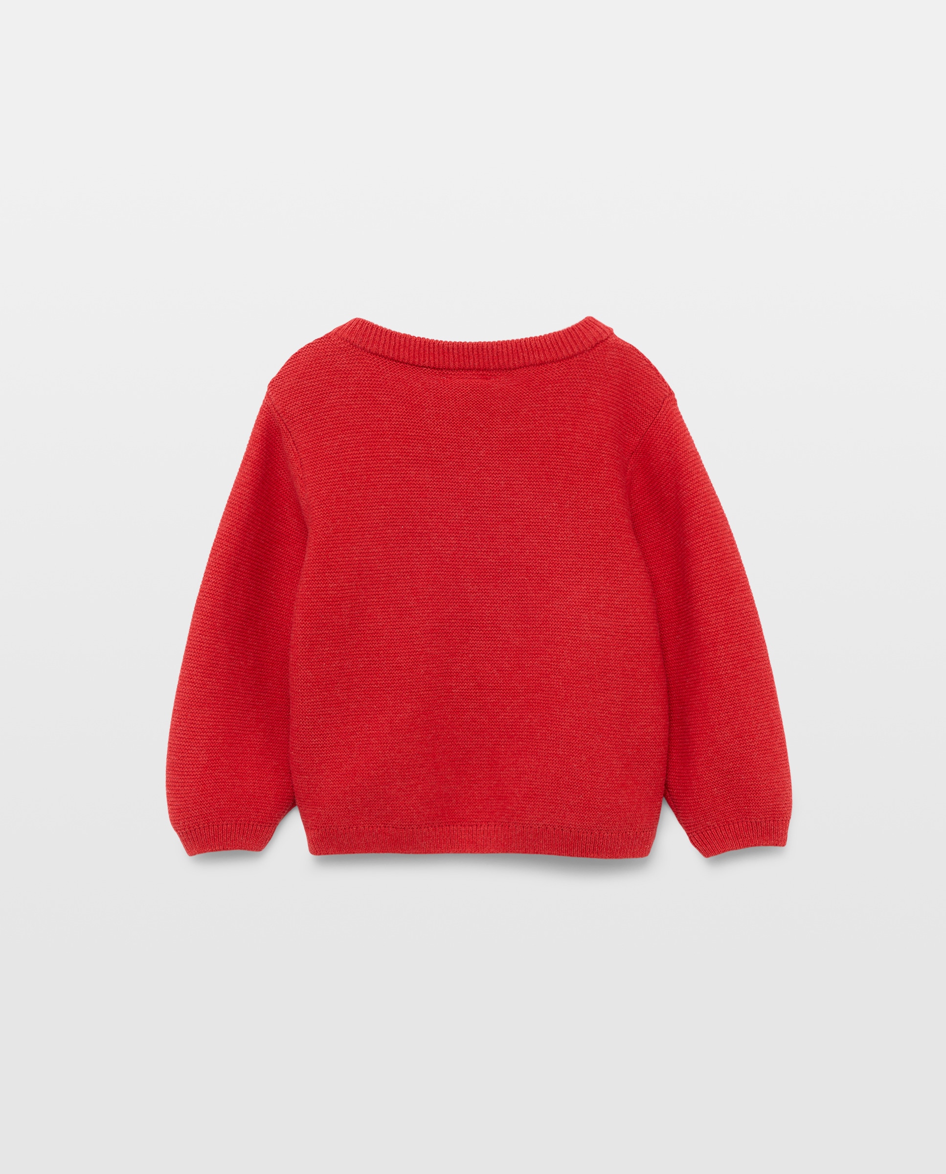 Camisola de Malha de Bebé com Emblema e Malha Entrelaçada 600 Vermelho-2