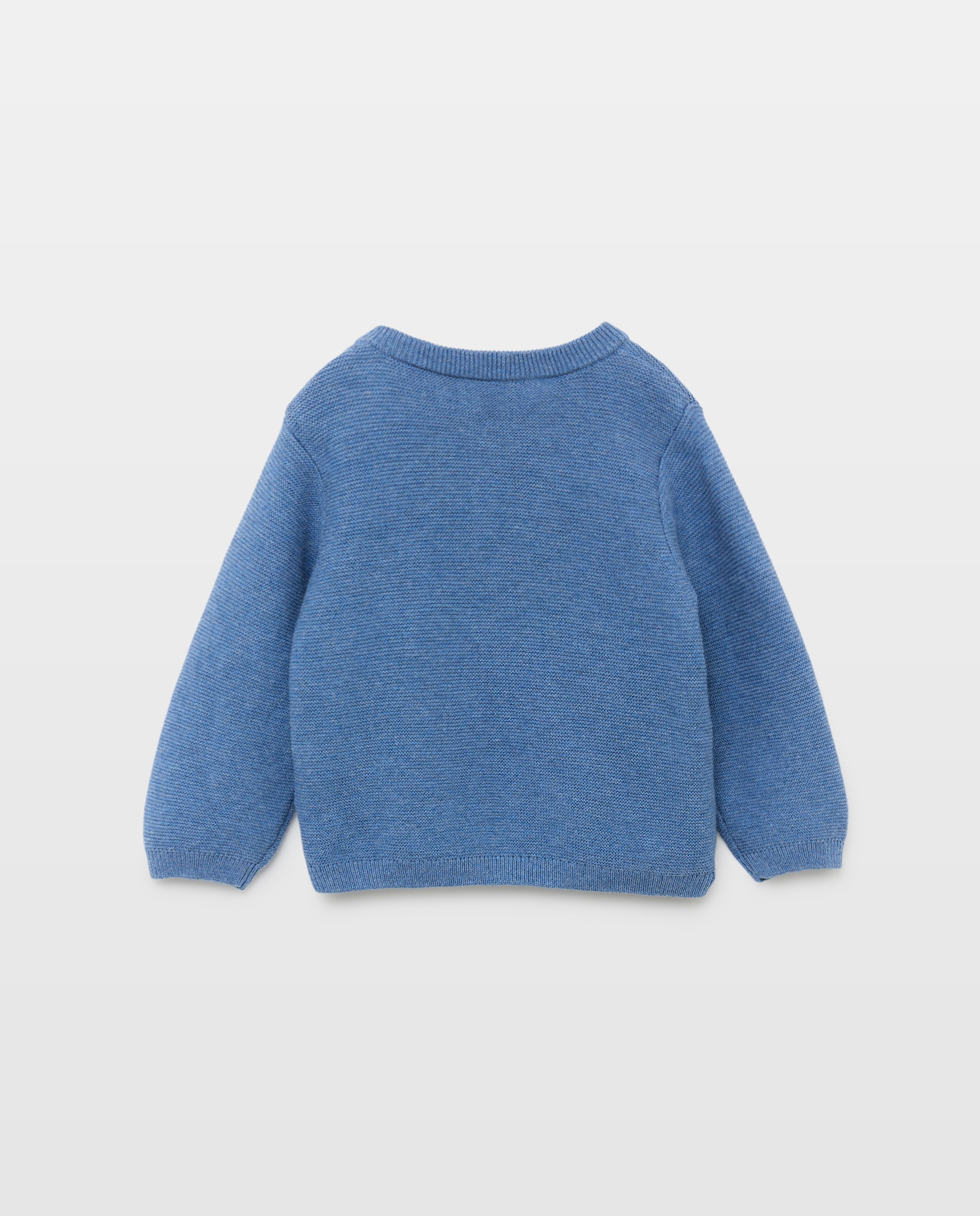 Camisola de Malha de Bebé com Emblema e Malha Entrelaçada 400 Azul-2