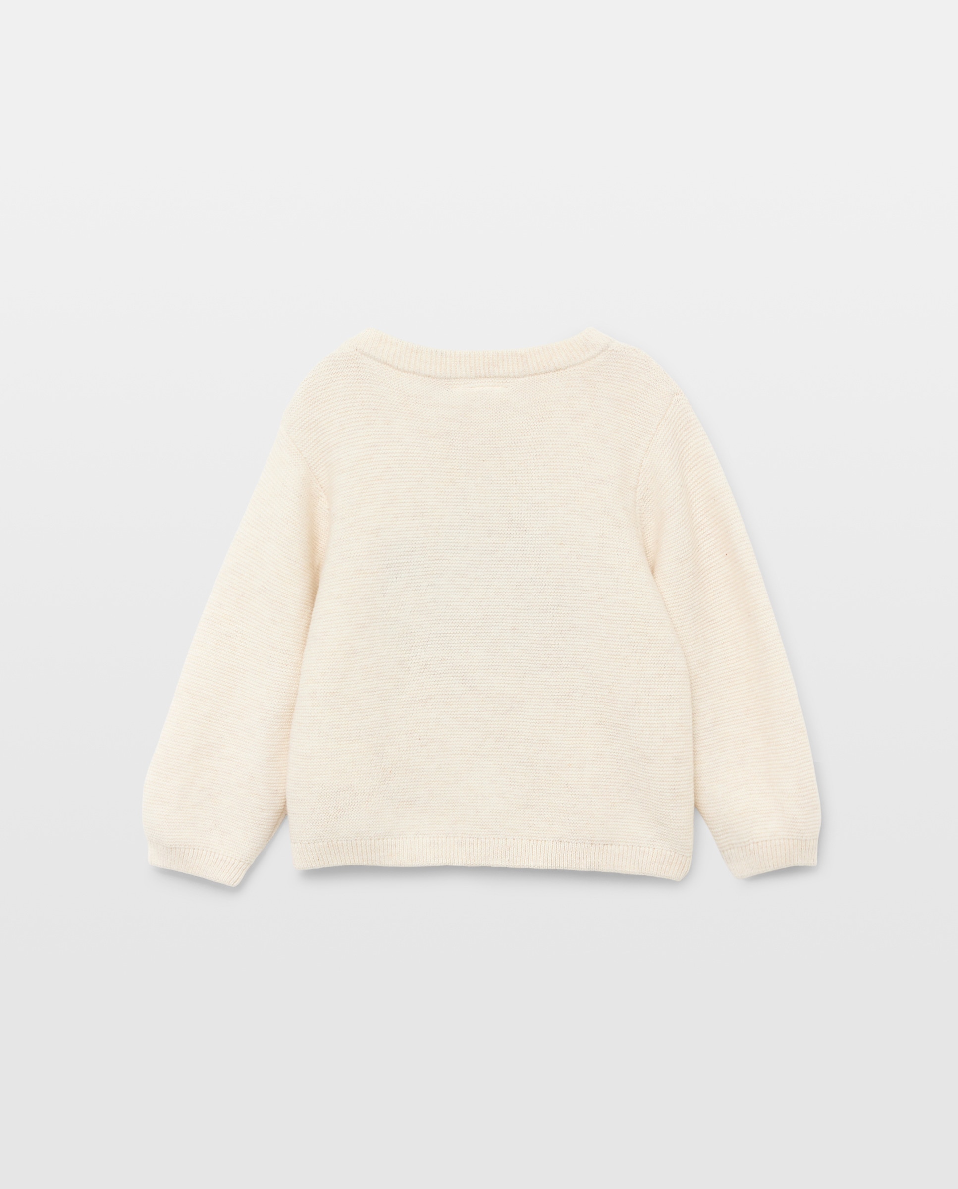 Camisola de Malha de Bebé com Emblema e Malha Entrelaçada 120 Cru-2