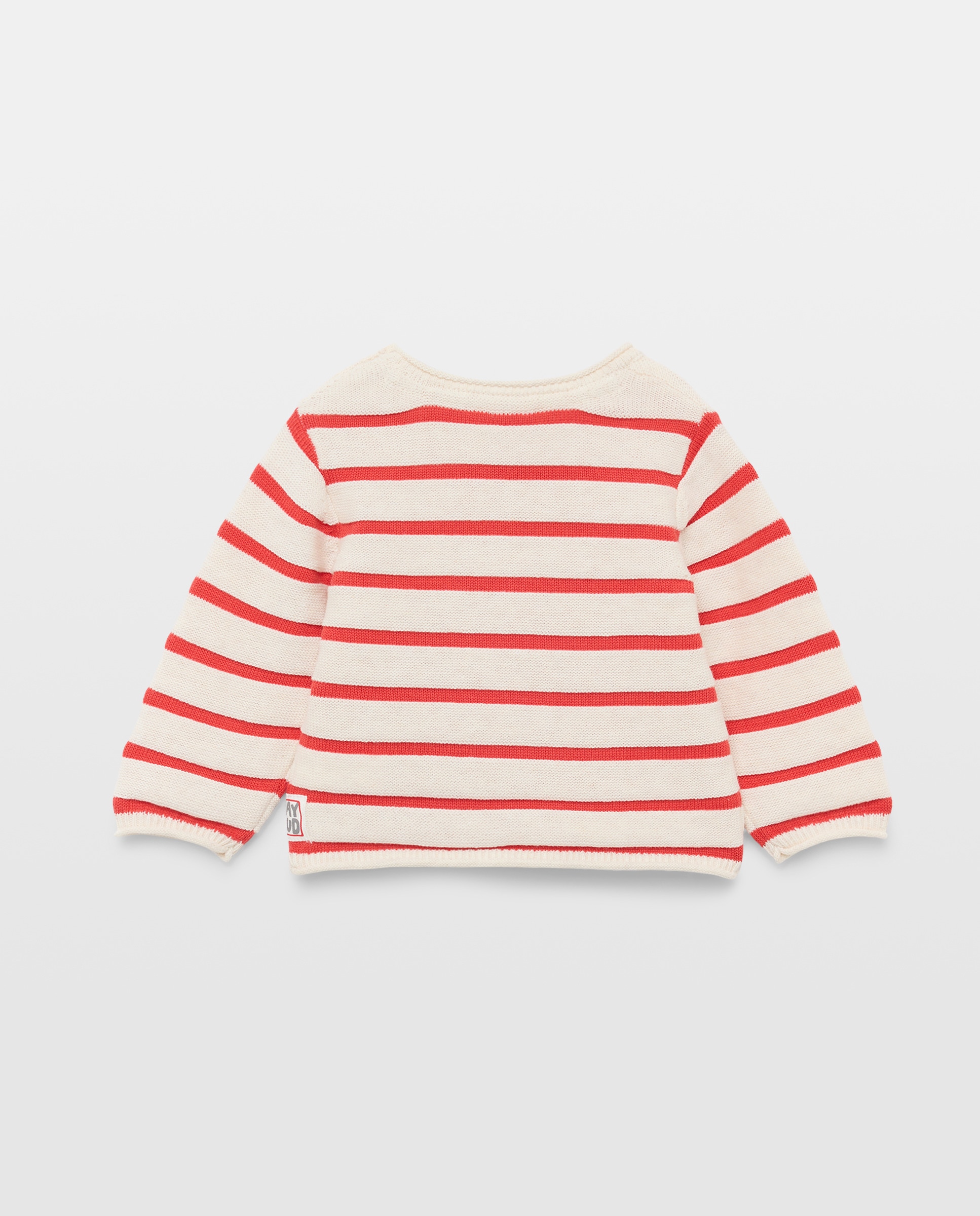 Camisola de Malha de Bebé às Riscas Vermelho-2