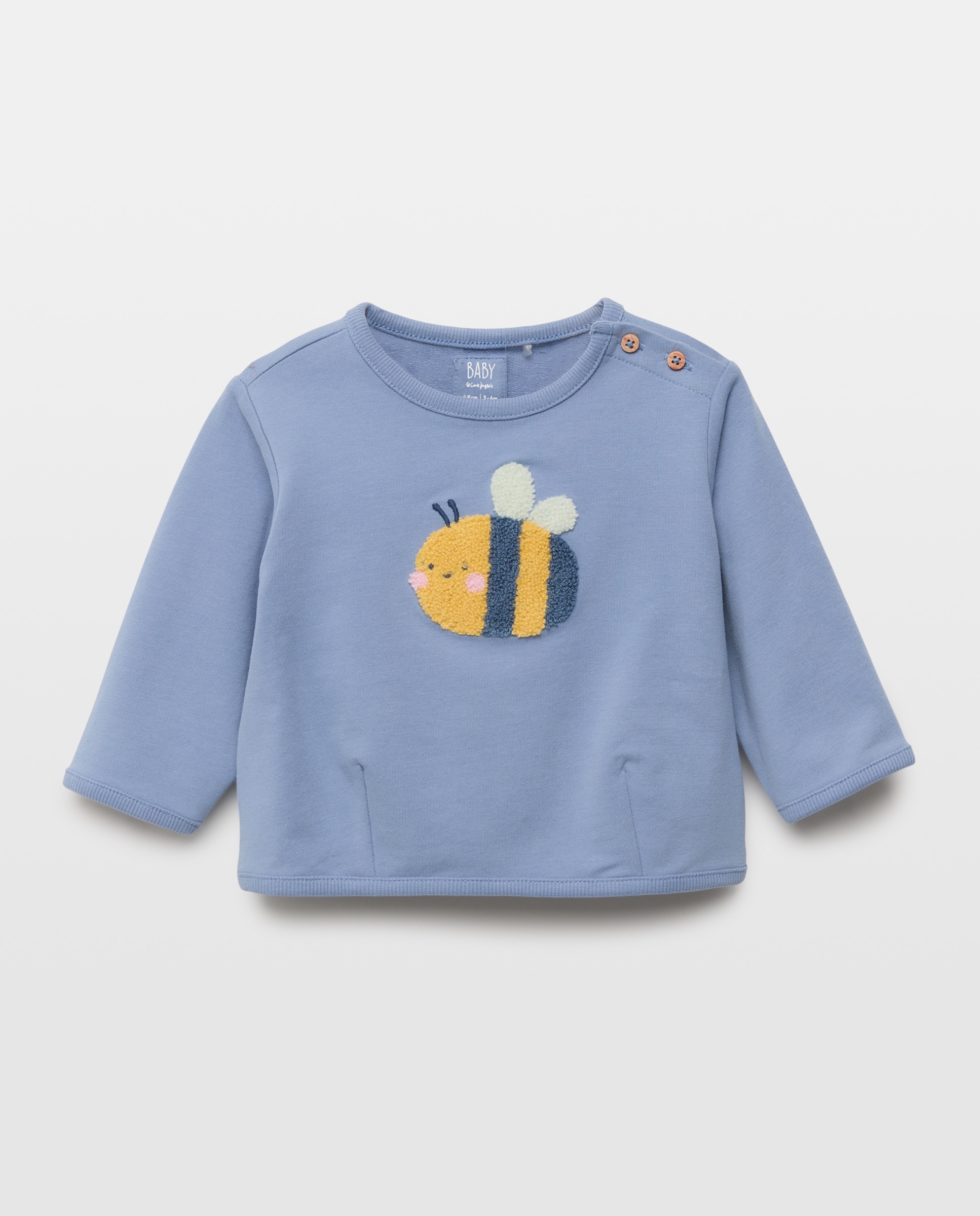 Sweatshirt de Bebé sem Capuz Branco-1