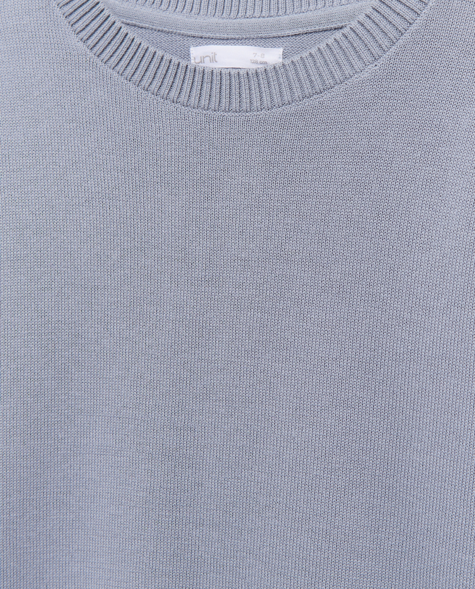 Jersey de niño cuello caja punto liso 400 Azul-3