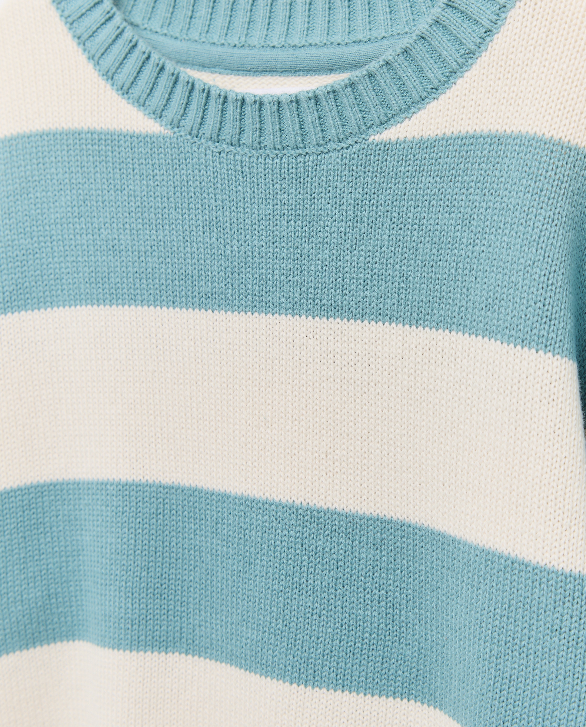 Jersey de niño cuello caja rayas Verde Pato-3
