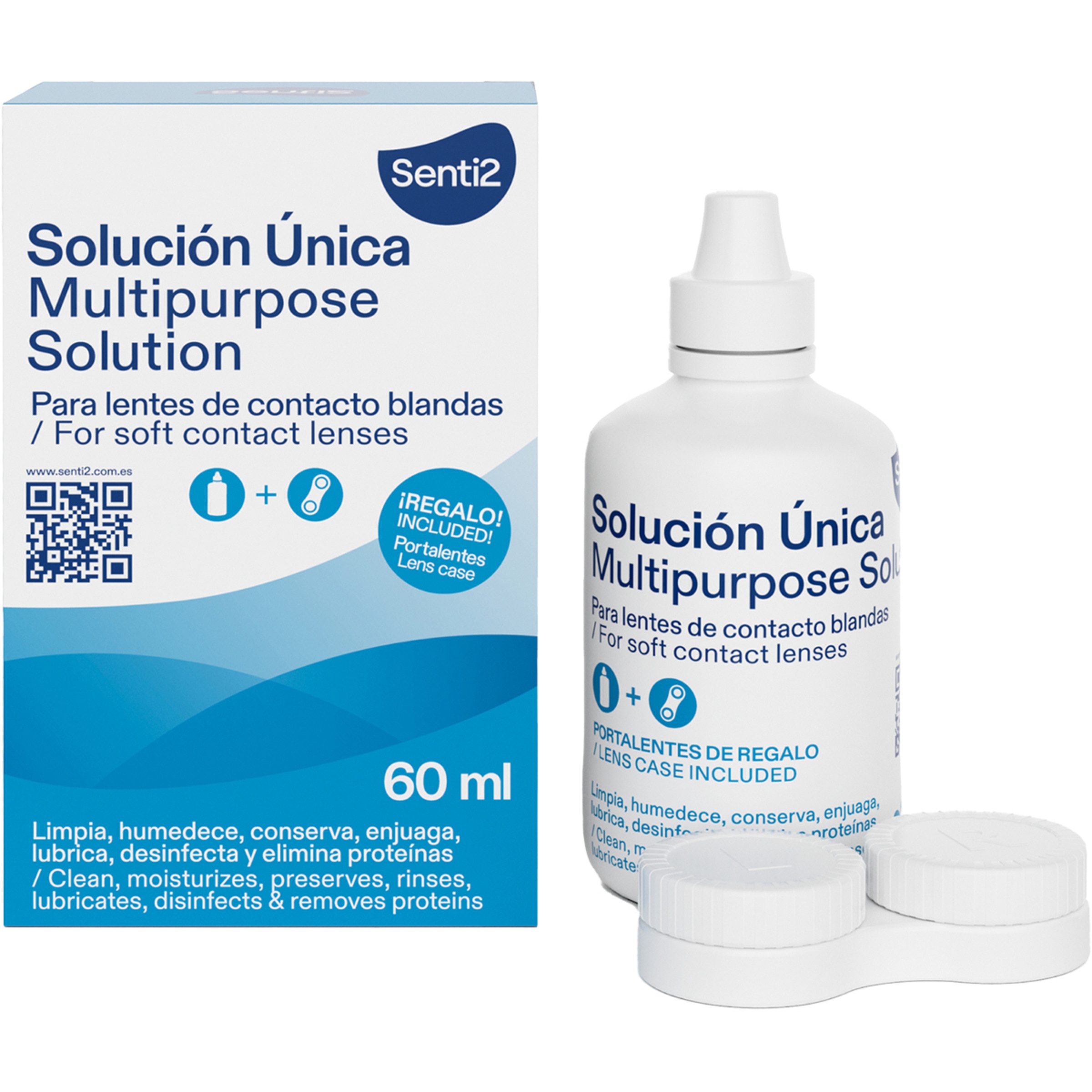 solución única para lentes de contacto blancas bote 60 ml