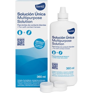 solución única para lentes de contacto blandas con regalo de portalentes bote 360 ml - Senti2