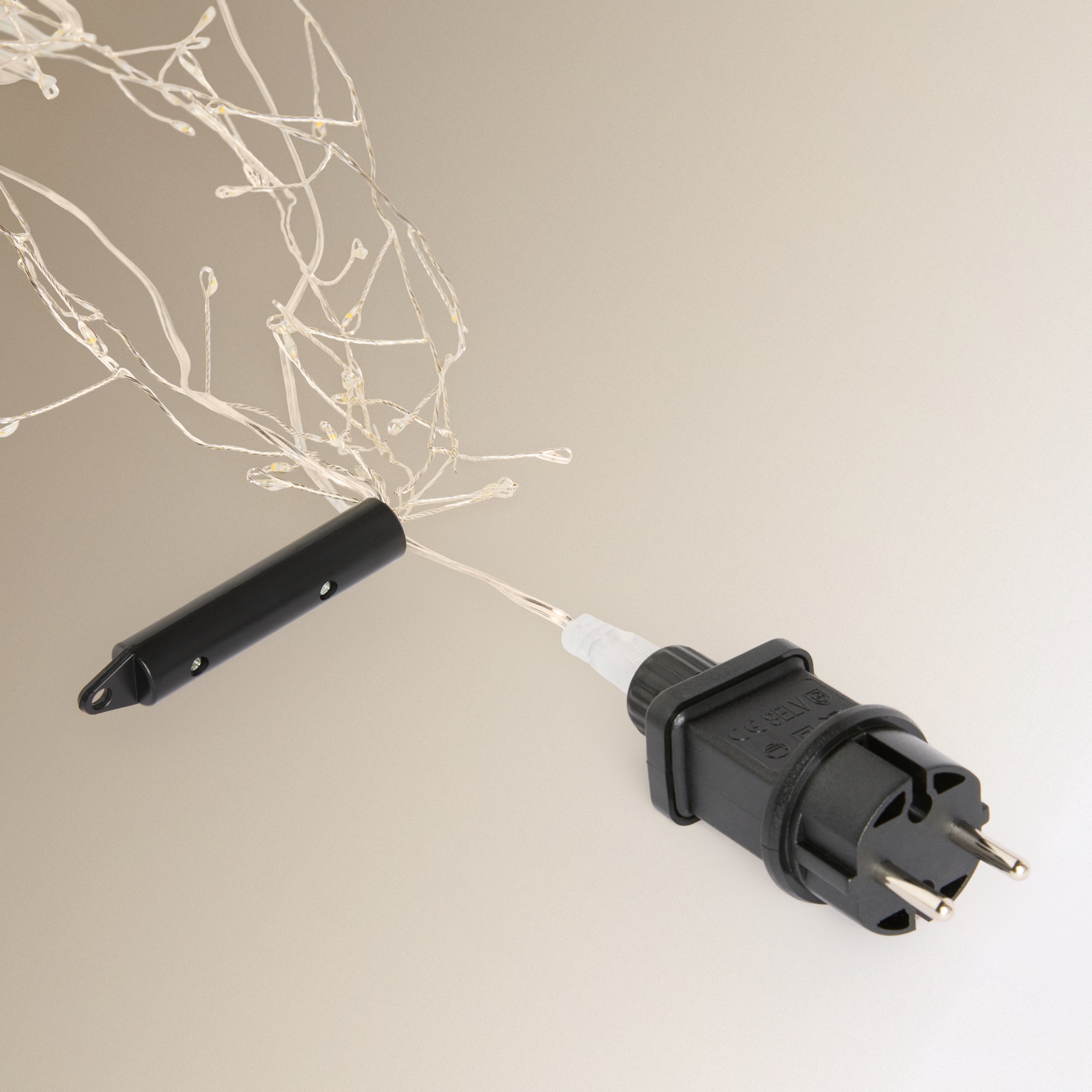 Cortina decorativa con 300 luces LED Navidad Plateado-4