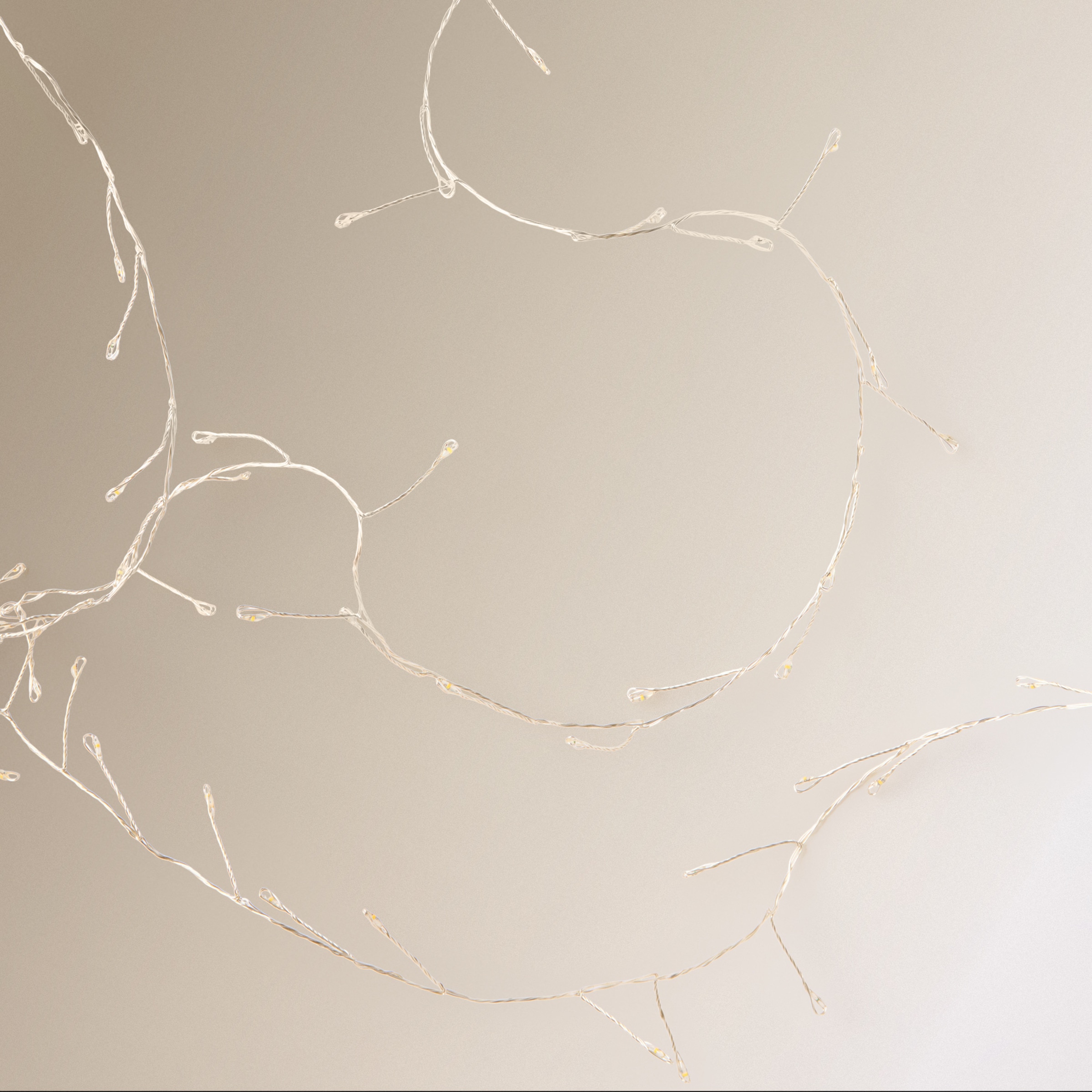 Cortina decorativa con 300 luces LED Navidad Plateado-2